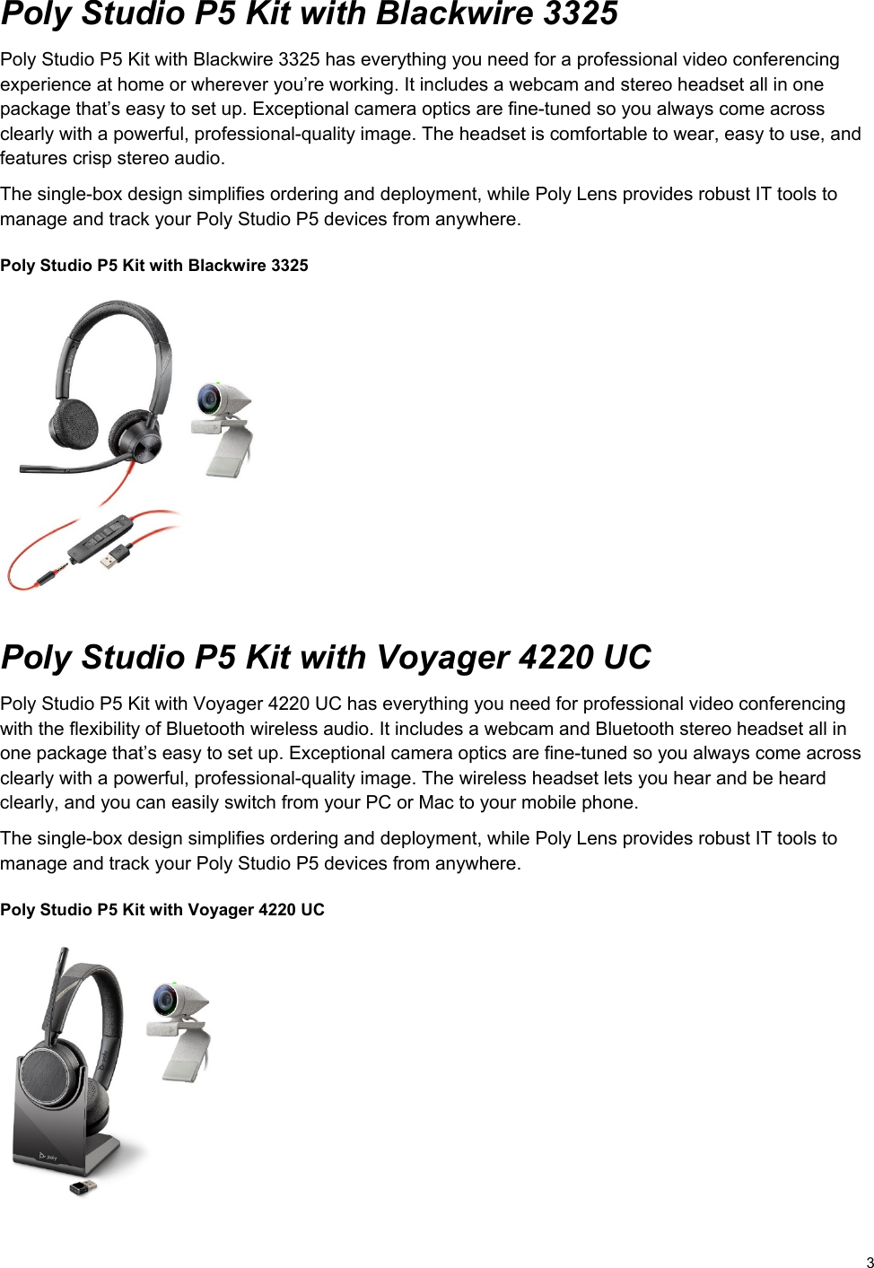 Page 3 of 7 - Poly Studio P5 Webcam 1.1.0 Release Notes Studio-p5-release-notes-en