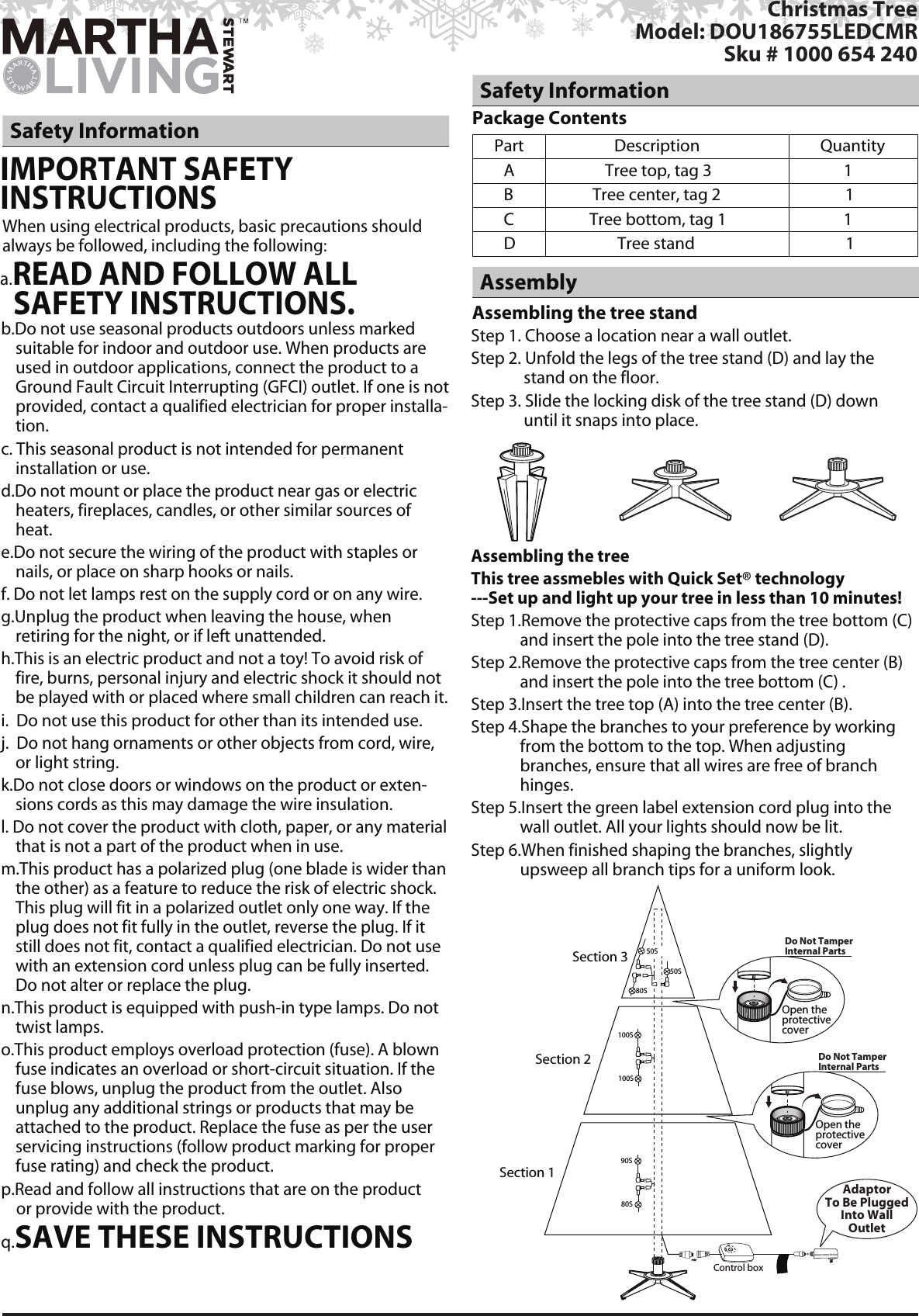 Polygroup CW003 Christmas Tree Lighting User Manual