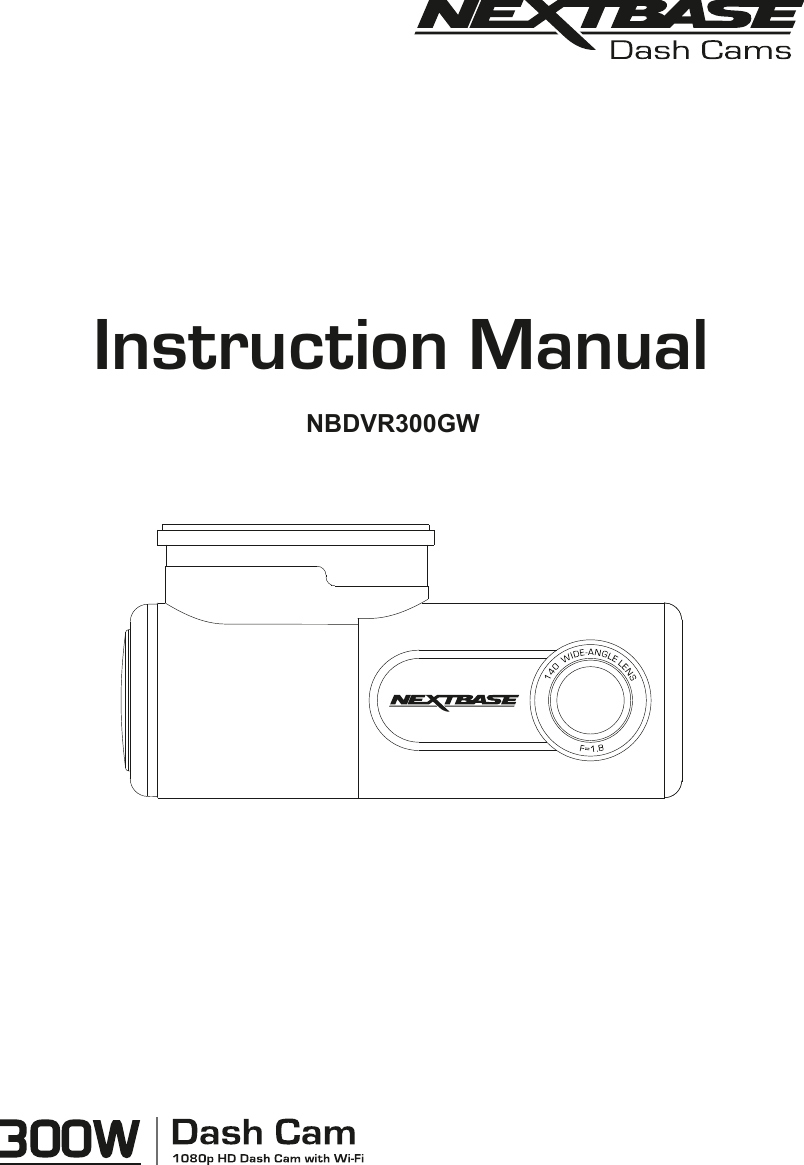 Page 1 of Portable Multimedia NBDVR300GW Dash Cam User Manual NBDVR300W   Instruction Manual  English R2 