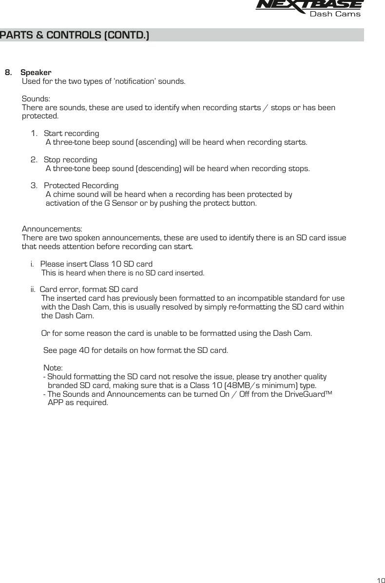 Page 10 of Portable Multimedia NBDVR300GW Dash Cam User Manual NBDVR300W   Instruction Manual  English R2 