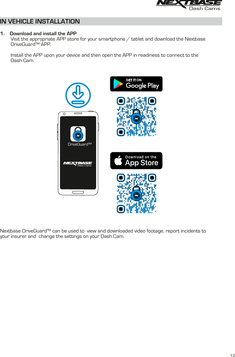 Page 12 of Portable Multimedia NBDVR300GW Dash Cam User Manual NBDVR300W   Instruction Manual  English R2 