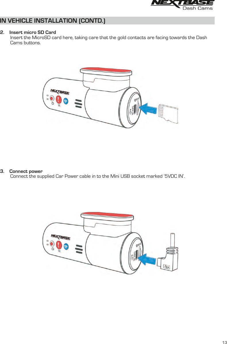 Page 13 of Portable Multimedia NBDVR300GW Dash Cam User Manual NBDVR300W   Instruction Manual  English R2 