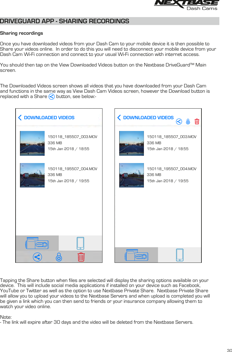 Page 30 of Portable Multimedia NBDVR300GW Dash Cam User Manual NBDVR300W   Instruction Manual  English R2 