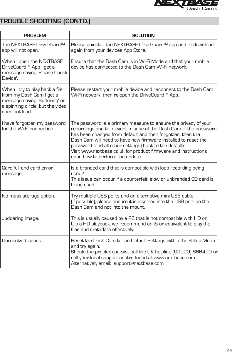Page 45 of Portable Multimedia NBDVR300GW Dash Cam User Manual NBDVR300W   Instruction Manual  English R2 