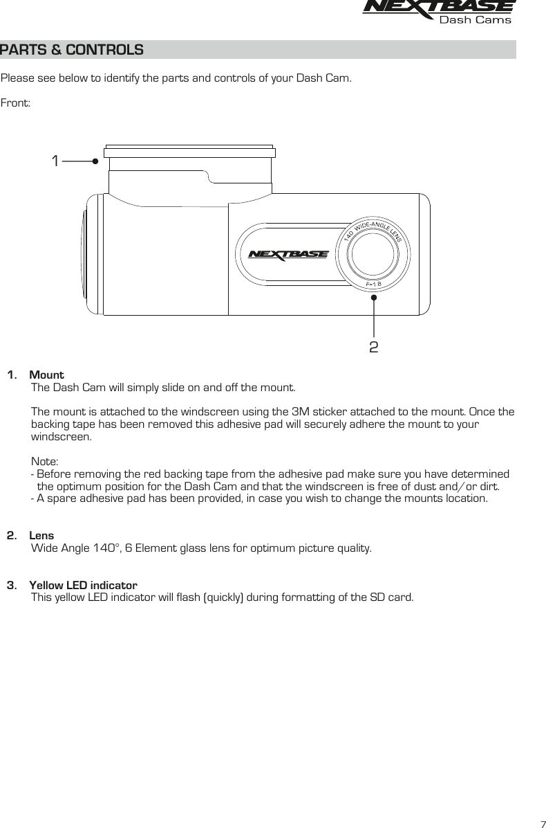 Page 7 of Portable Multimedia NBDVR300GW Dash Cam User Manual NBDVR300W   Instruction Manual  English R2 