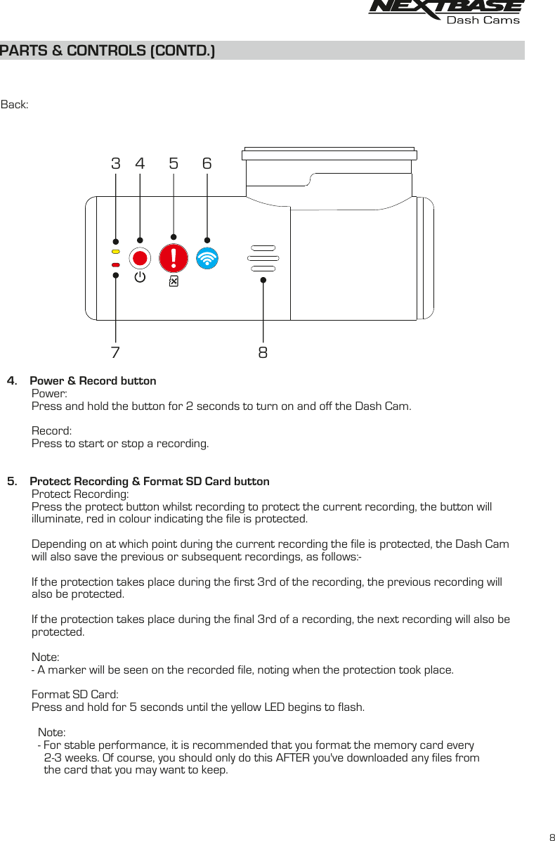Page 8 of Portable Multimedia NBDVR300GW Dash Cam User Manual NBDVR300W   Instruction Manual  English R2 