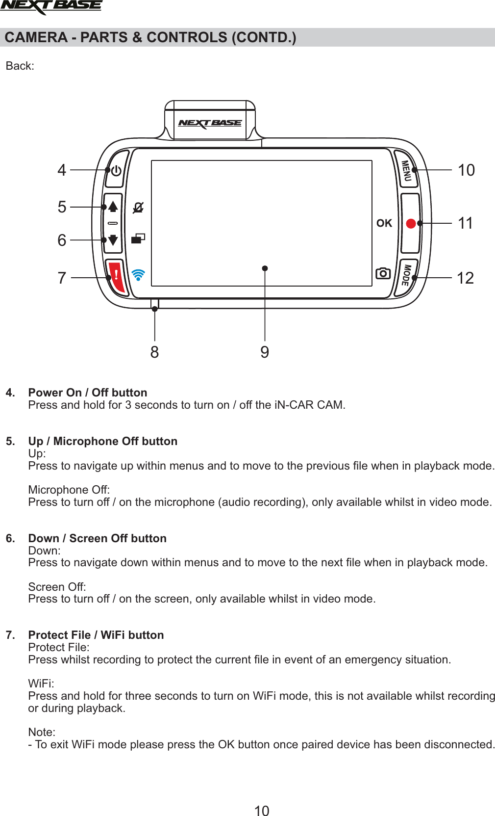 Page 10 of Portable Multimedia NBDVR312GW Dashcam User Manual NBDVR312GW   Instruction Manual  English 
