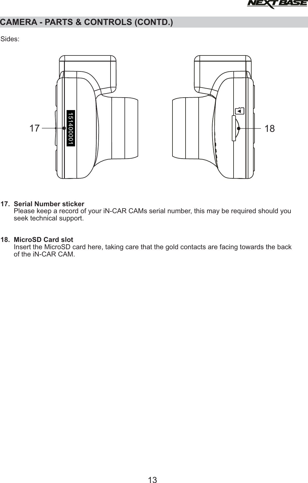 Page 13 of Portable Multimedia NBDVR312GW Dashcam User Manual NBDVR312GW   Instruction Manual  English 