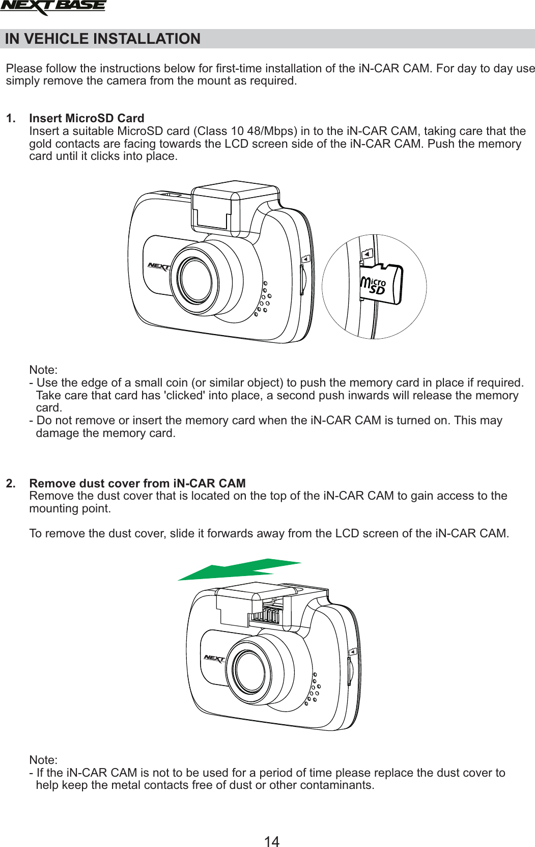 Page 14 of Portable Multimedia NBDVR312GW Dashcam User Manual NBDVR312GW   Instruction Manual  English 