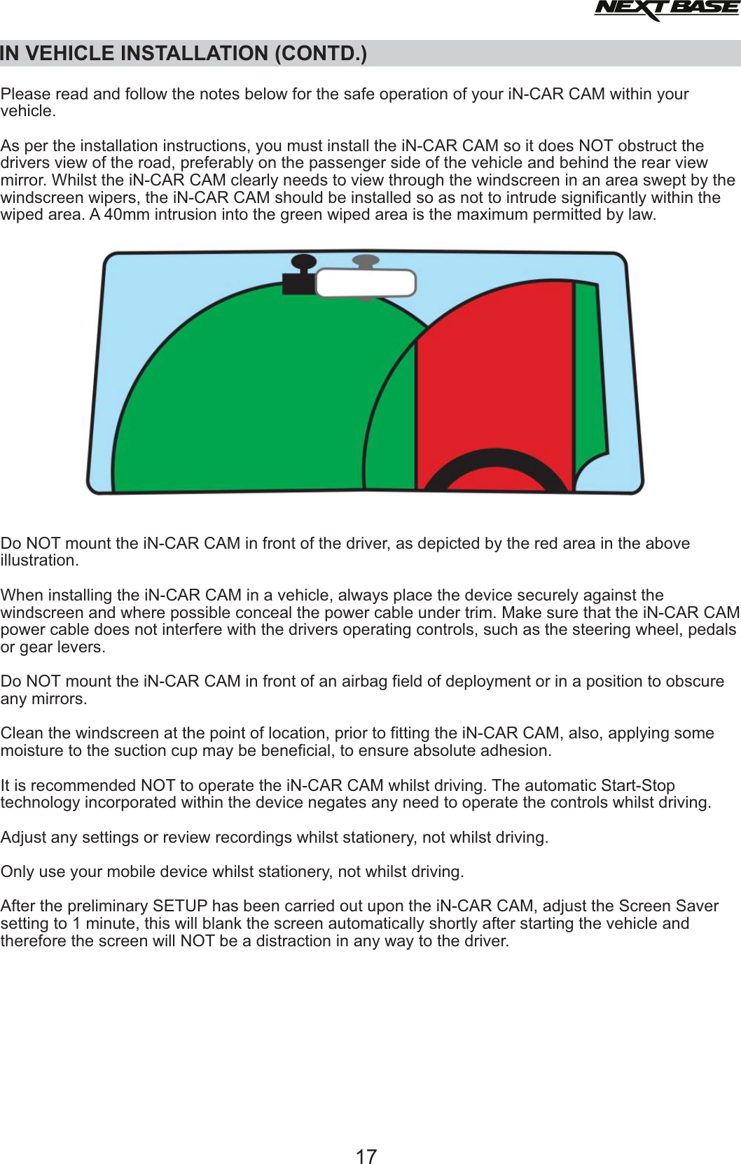 Page 17 of Portable Multimedia NBDVR312GW Dashcam User Manual NBDVR312GW   Instruction Manual  English 