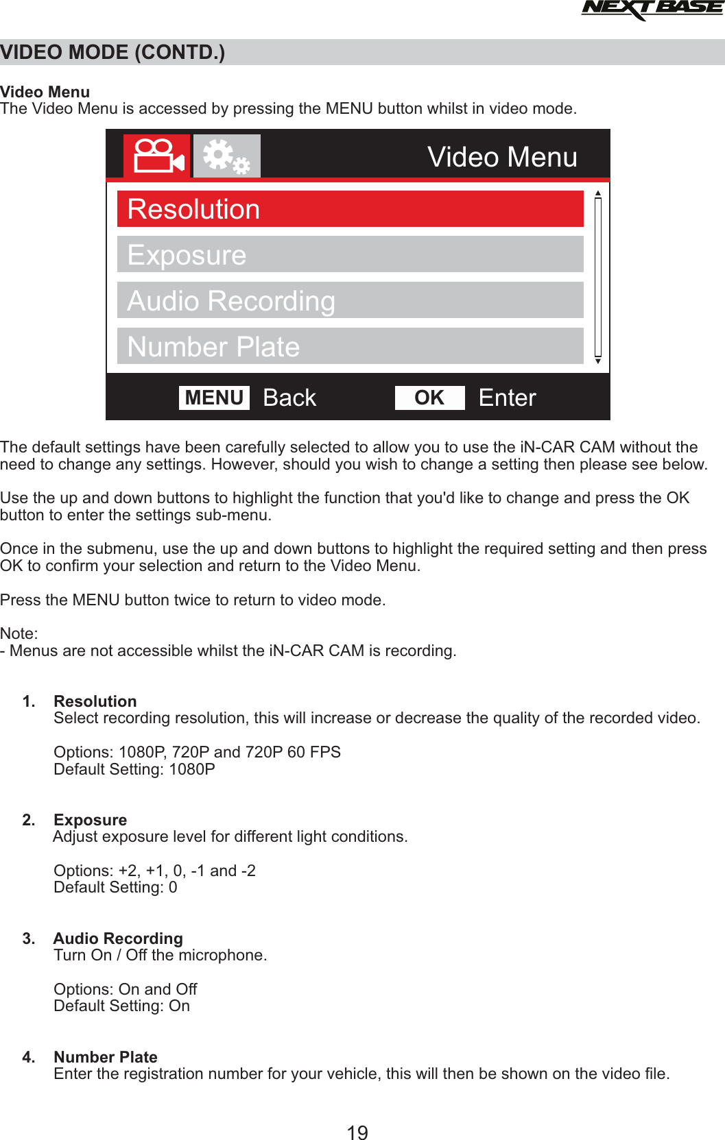 Page 19 of Portable Multimedia NBDVR312GW Dashcam User Manual NBDVR312GW   Instruction Manual  English 