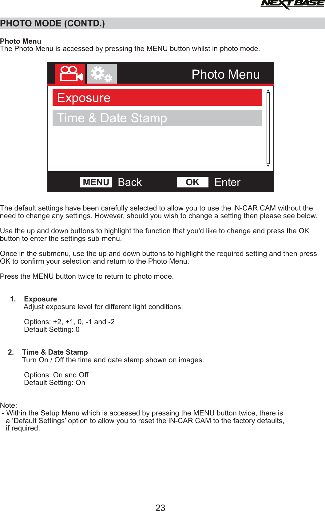 Page 23 of Portable Multimedia NBDVR312GW Dashcam User Manual NBDVR312GW   Instruction Manual  English 