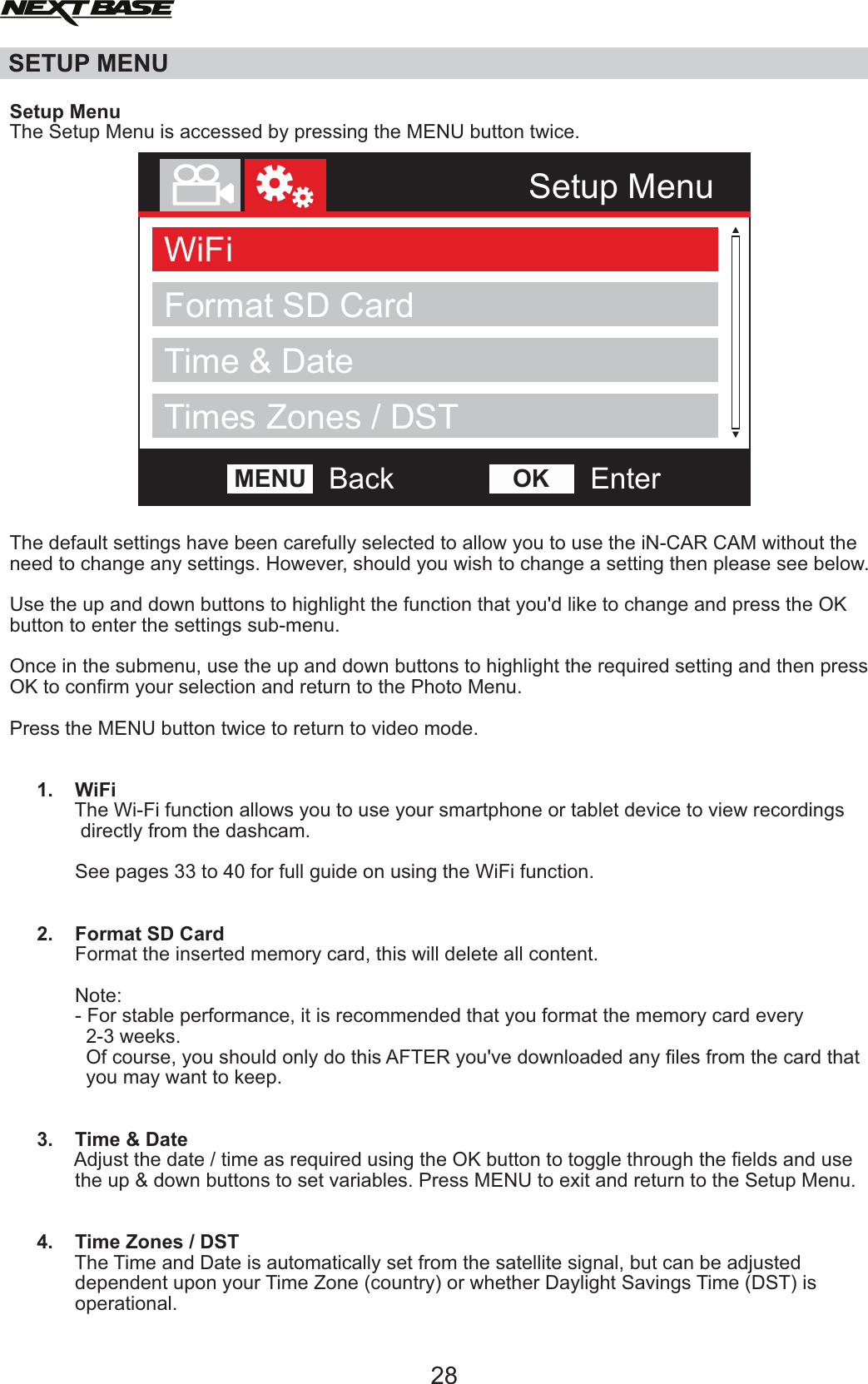 Page 28 of Portable Multimedia NBDVR312GW Dashcam User Manual NBDVR312GW   Instruction Manual  English 