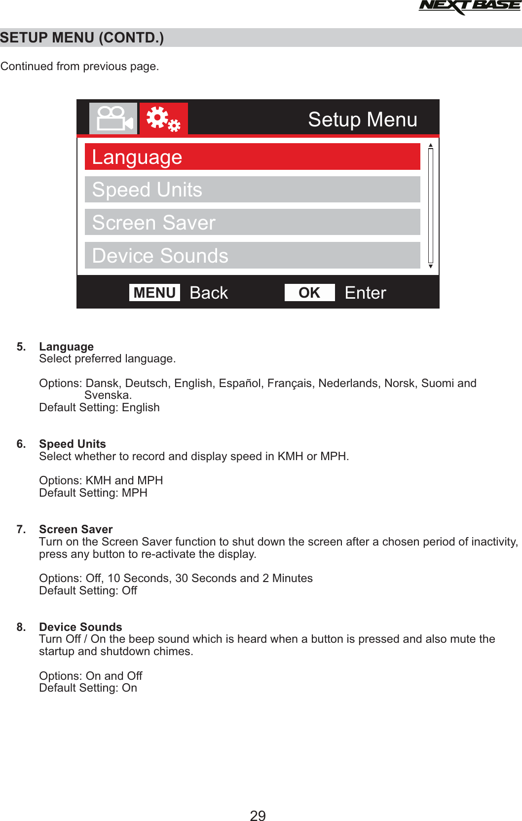 Page 29 of Portable Multimedia NBDVR312GW Dashcam User Manual NBDVR312GW   Instruction Manual  English 