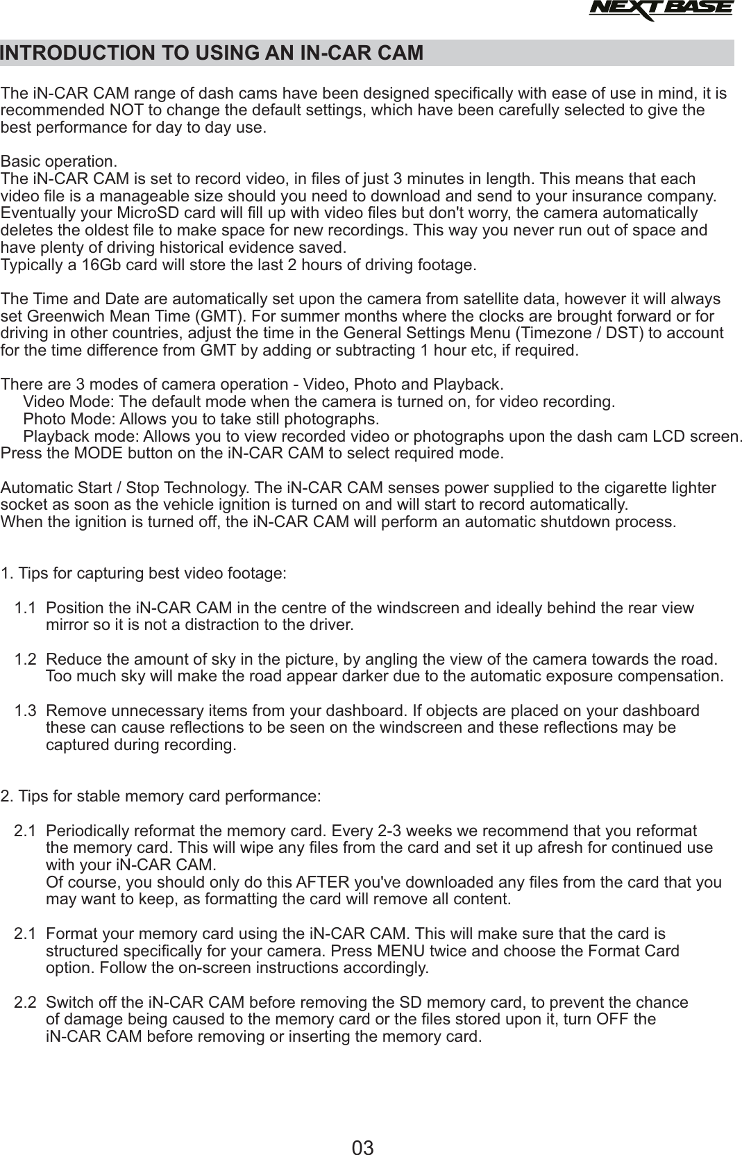 Page 3 of Portable Multimedia NBDVR312GW Dashcam User Manual NBDVR312GW   Instruction Manual  English 