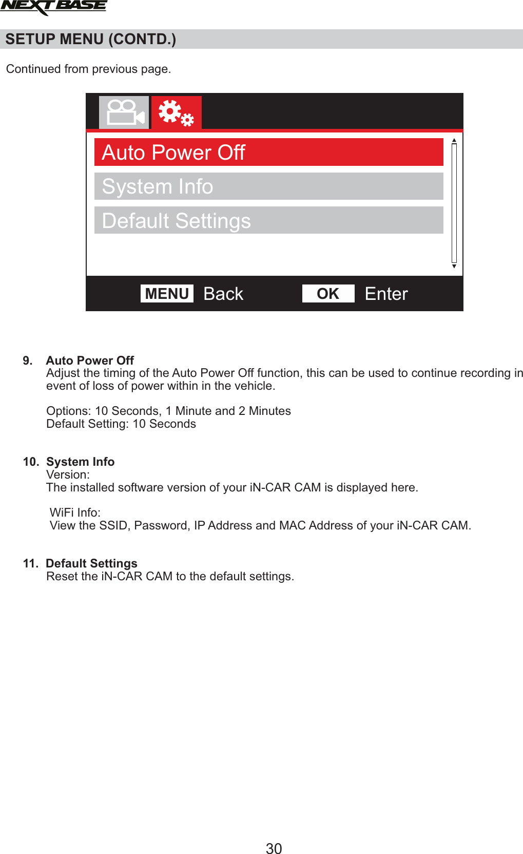 Page 30 of Portable Multimedia NBDVR312GW Dashcam User Manual NBDVR312GW   Instruction Manual  English 