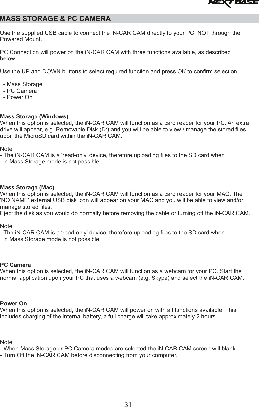 Page 31 of Portable Multimedia NBDVR312GW Dashcam User Manual NBDVR312GW   Instruction Manual  English 