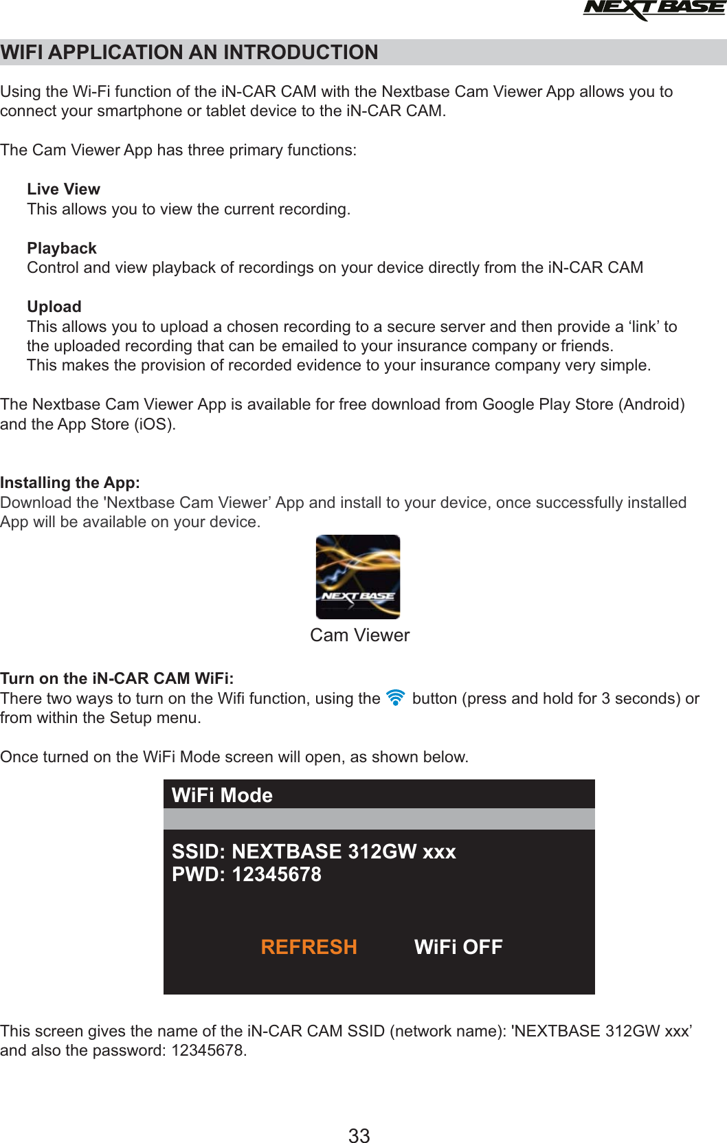 Page 33 of Portable Multimedia NBDVR312GW Dashcam User Manual NBDVR312GW   Instruction Manual  English 