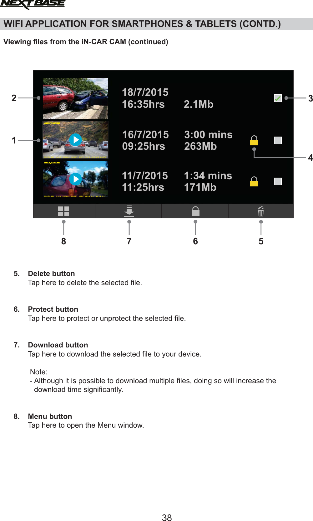Page 38 of Portable Multimedia NBDVR312GW Dashcam User Manual NBDVR312GW   Instruction Manual  English 