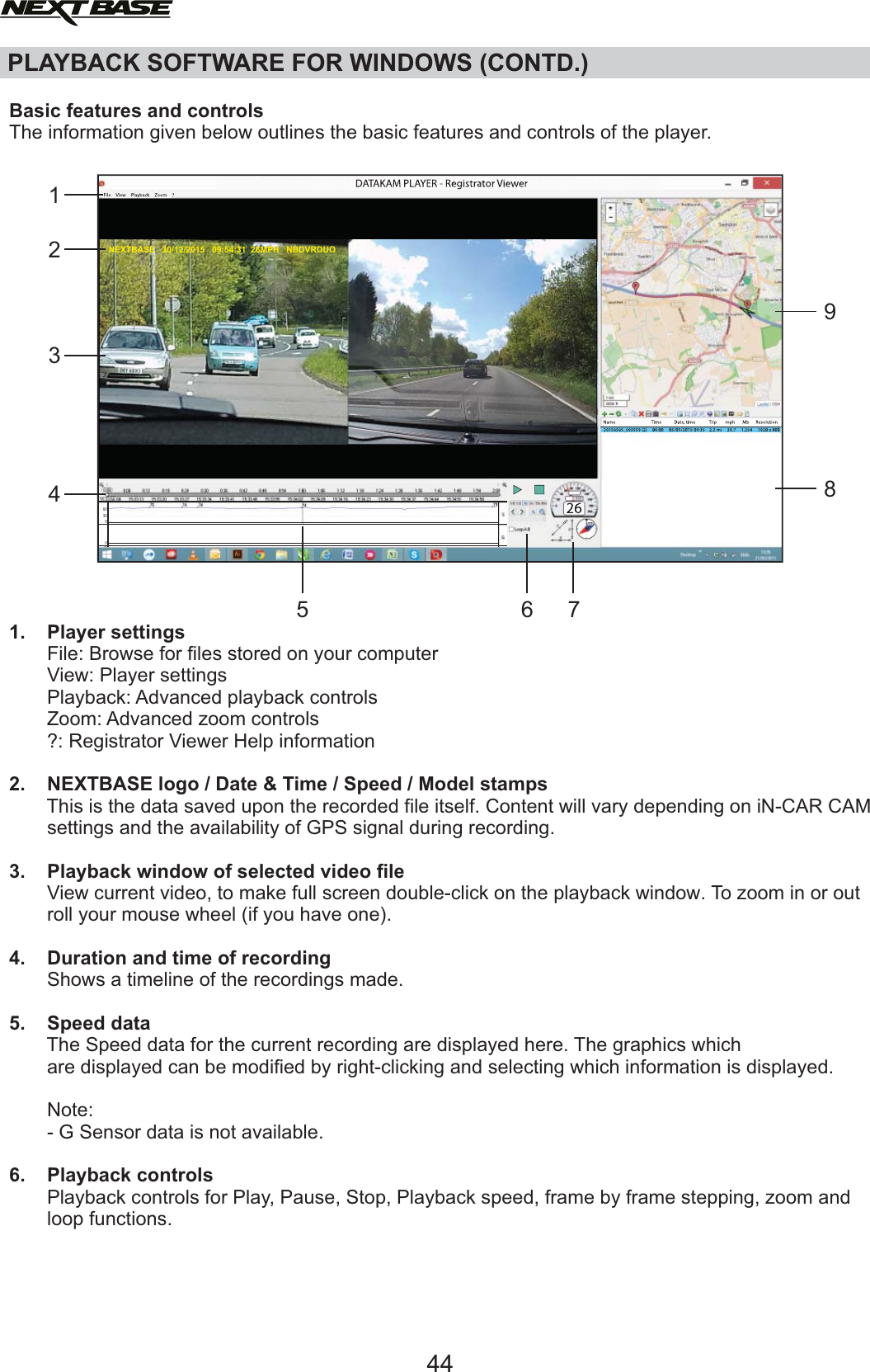 Page 44 of Portable Multimedia NBDVR312GW Dashcam User Manual NBDVR312GW   Instruction Manual  English 