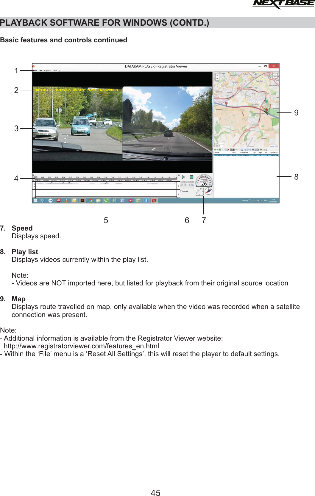Page 45 of Portable Multimedia NBDVR312GW Dashcam User Manual NBDVR312GW   Instruction Manual  English 