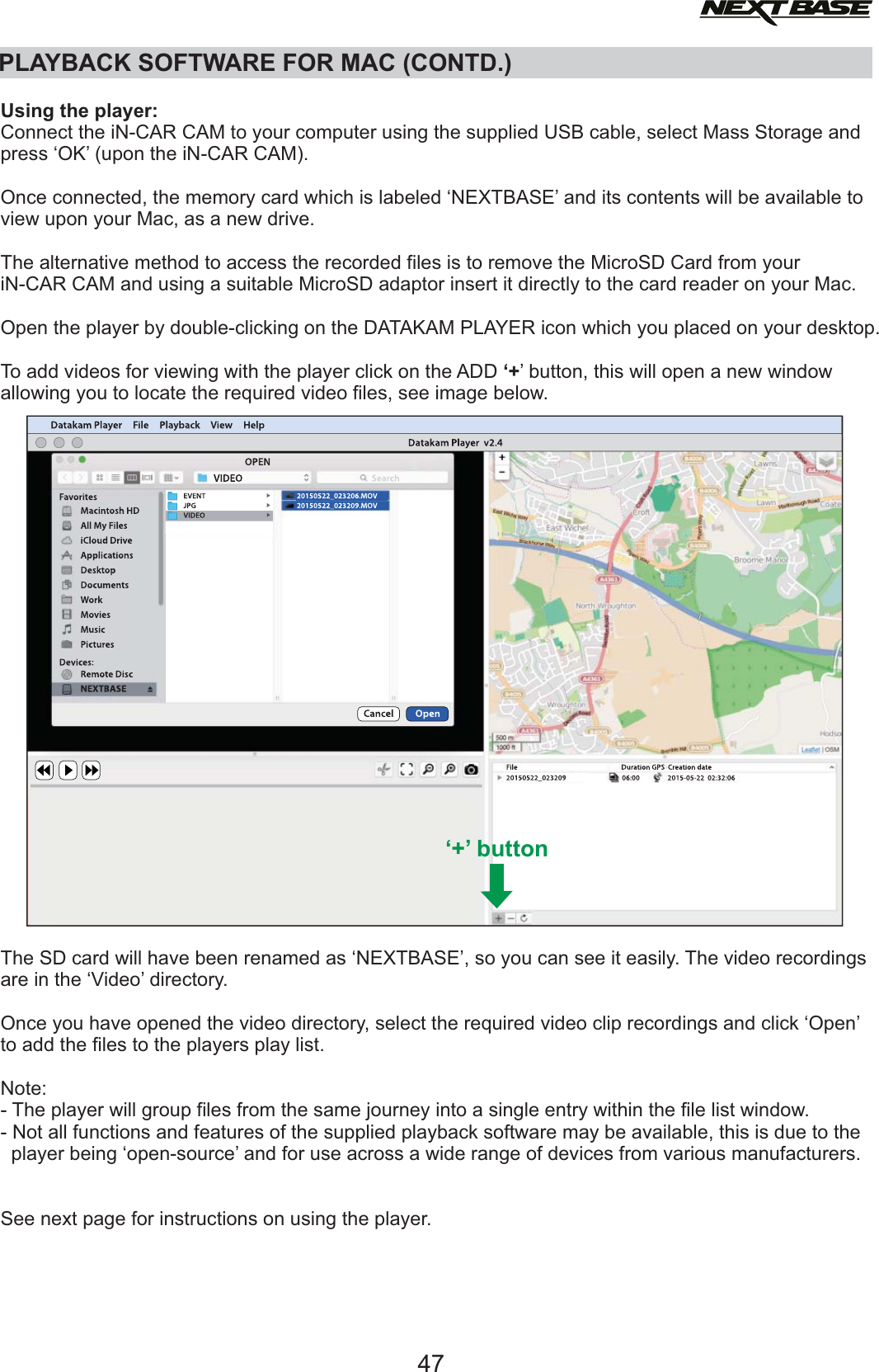 Page 47 of Portable Multimedia NBDVR312GW Dashcam User Manual NBDVR312GW   Instruction Manual  English 