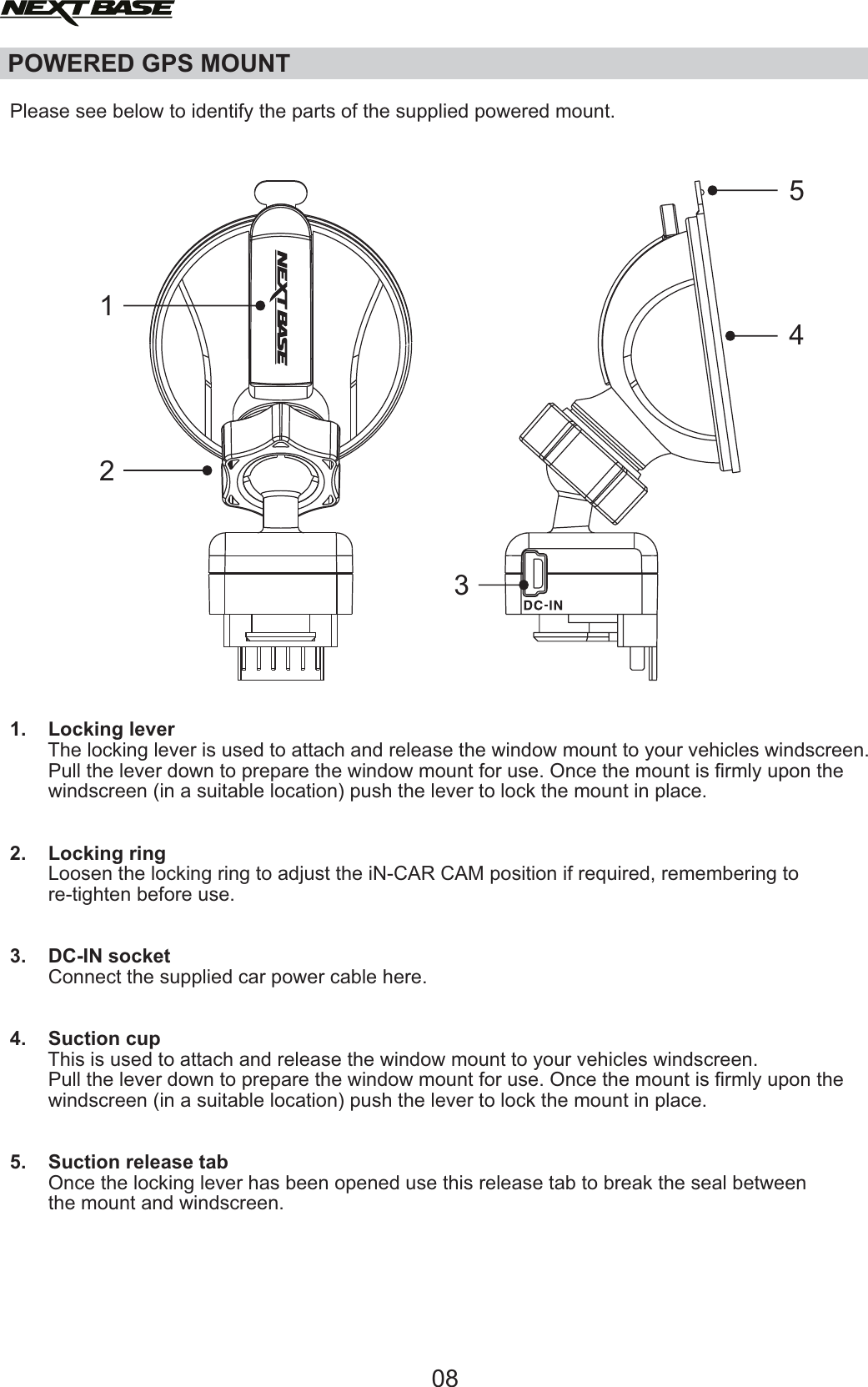 Page 8 of Portable Multimedia NBDVR312GW Dashcam User Manual NBDVR312GW   Instruction Manual  English 