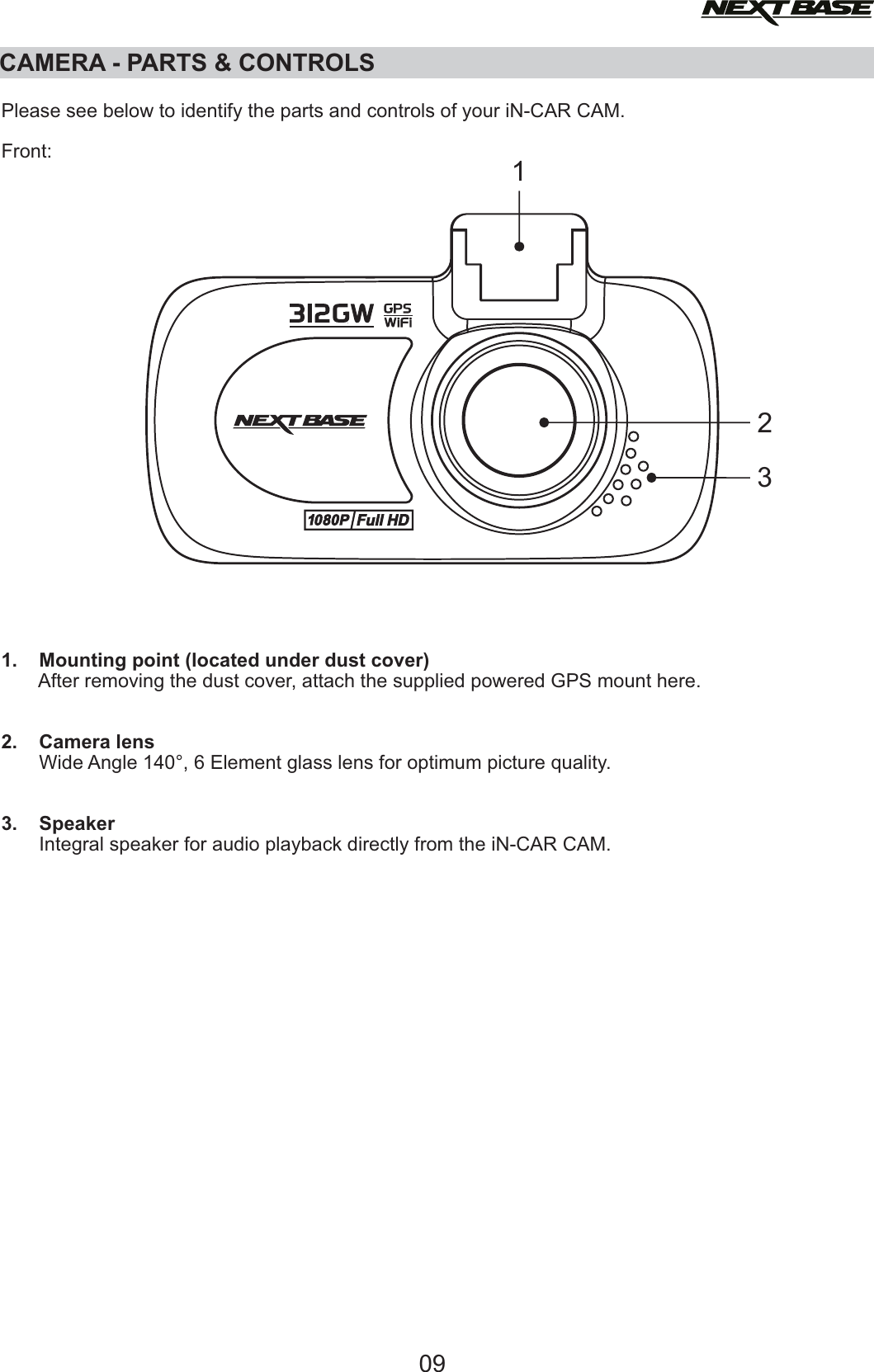 Page 9 of Portable Multimedia NBDVR312GW Dashcam User Manual NBDVR312GW   Instruction Manual  English 