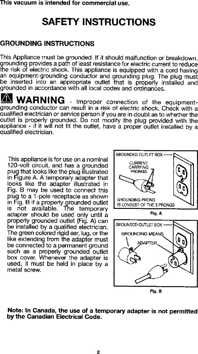 Page 2 of 12 - Porter Cable 7814 User Manual  WET/DRY VAC - Manuals And Guides L0306096