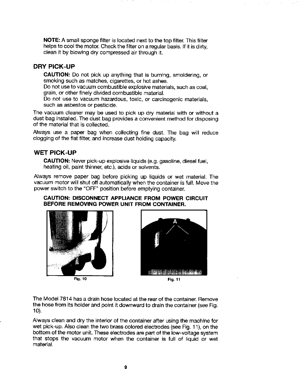 Page 9 of 12 - Porter Cable 7814 User Manual  WET/DRY VAC - Manuals And Guides L0306096