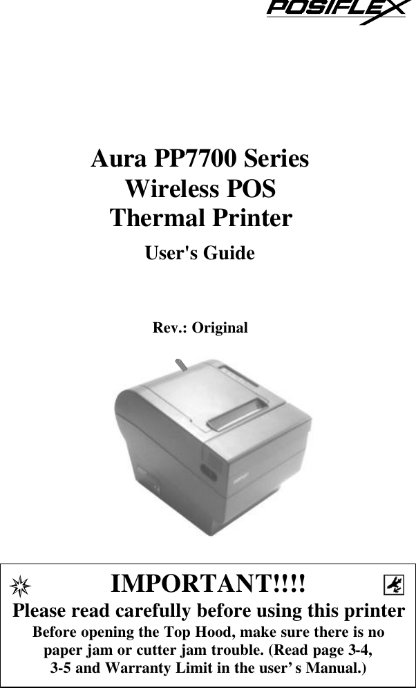 Posiflex Business Machines Pp7700 Series Users Manual Filesrv Prod