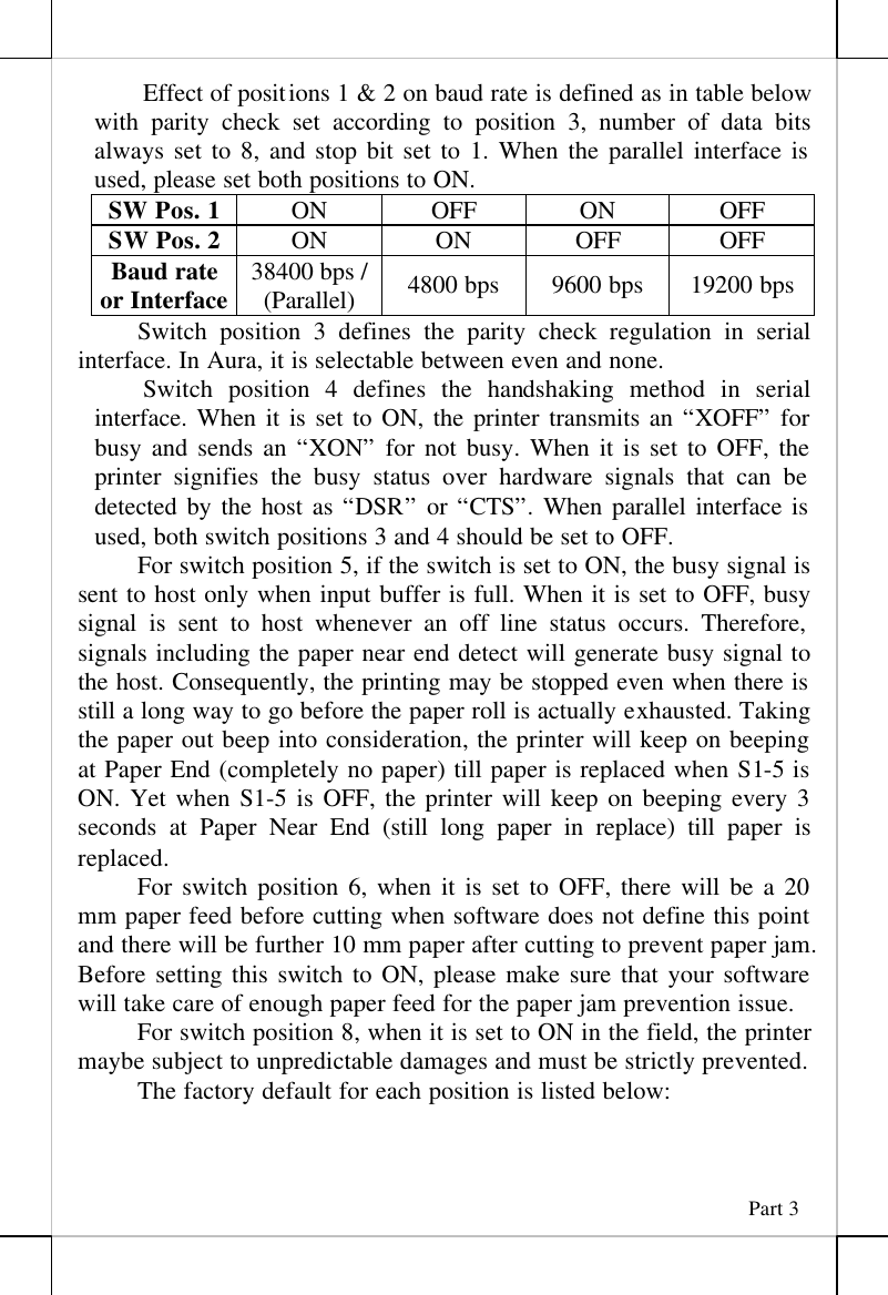 Page 3 of 7 - Posiflex-Business-Machines Posiflex-Business-Machines-Printer-Aura-Series-Thermal-Printer-Users-Manual- Filesrv\prod\PP7KIII-7KUIII Technical Information.prn  Posiflex-business-machines-printer-aura-series-thermal-printer-users-manual