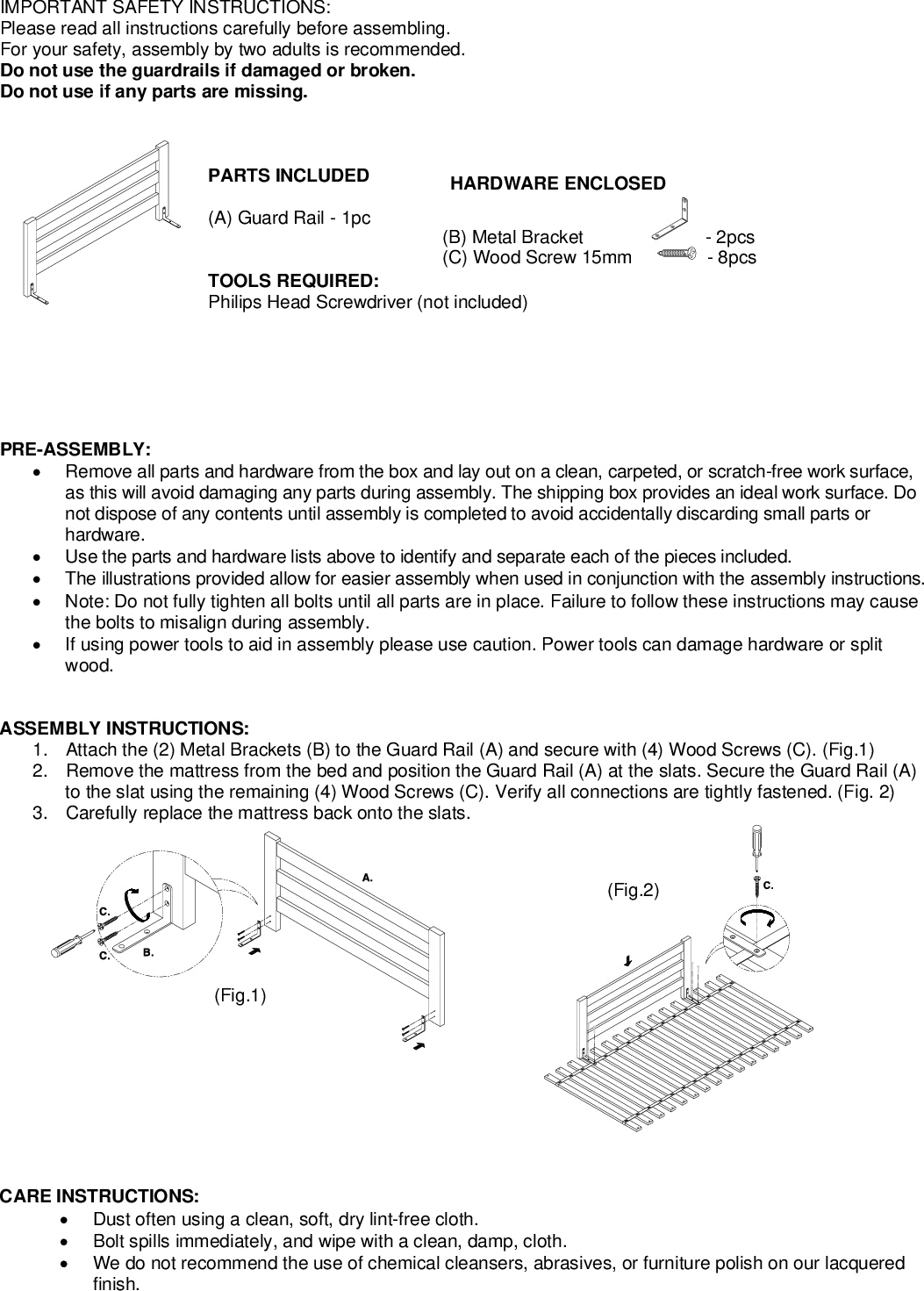 Page 3 of 3 - Pottery-Barn Universal-Guardrails-101Kb These Instructions Are Provided For Your Safety