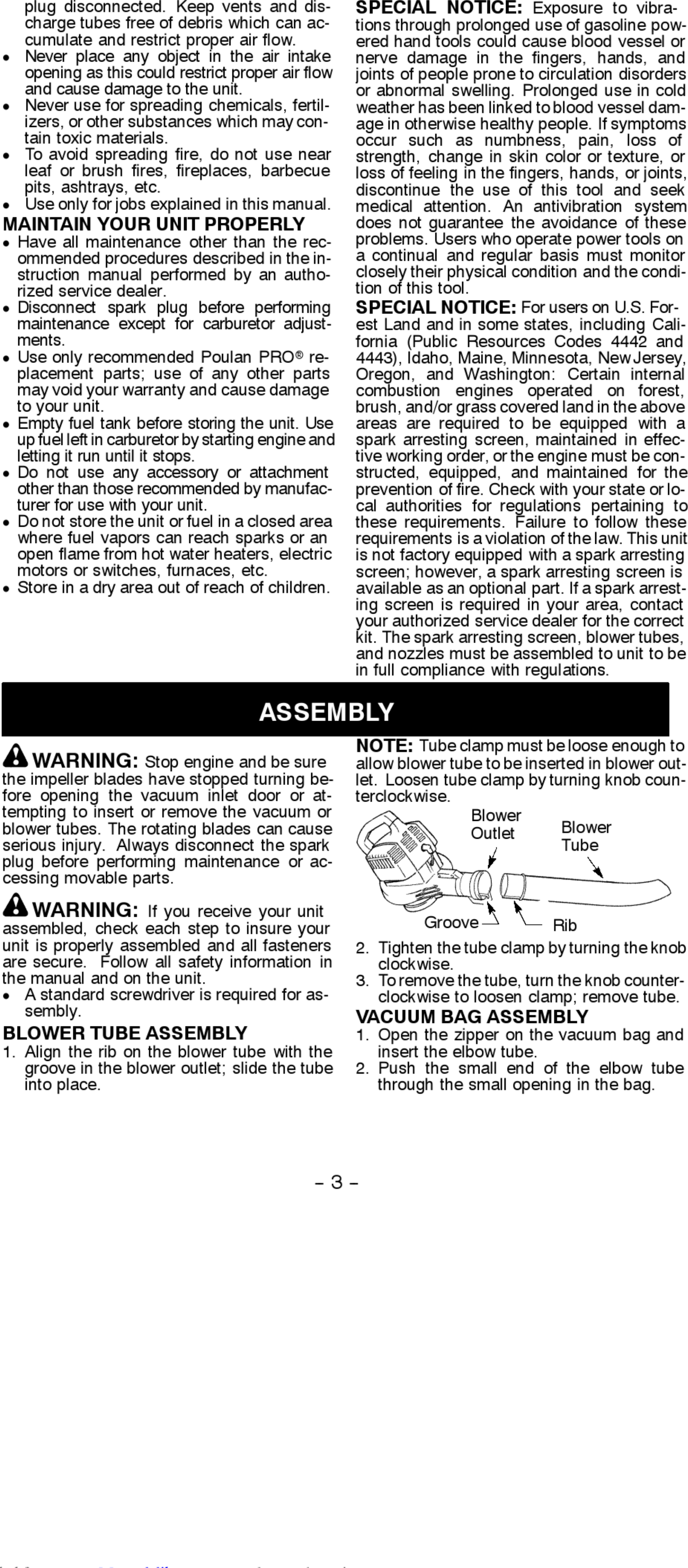 Page 3 of 11 - Poulan-Pro Poulan-Pro-Bvm200-Instruction-Manual-1002624 User Manual