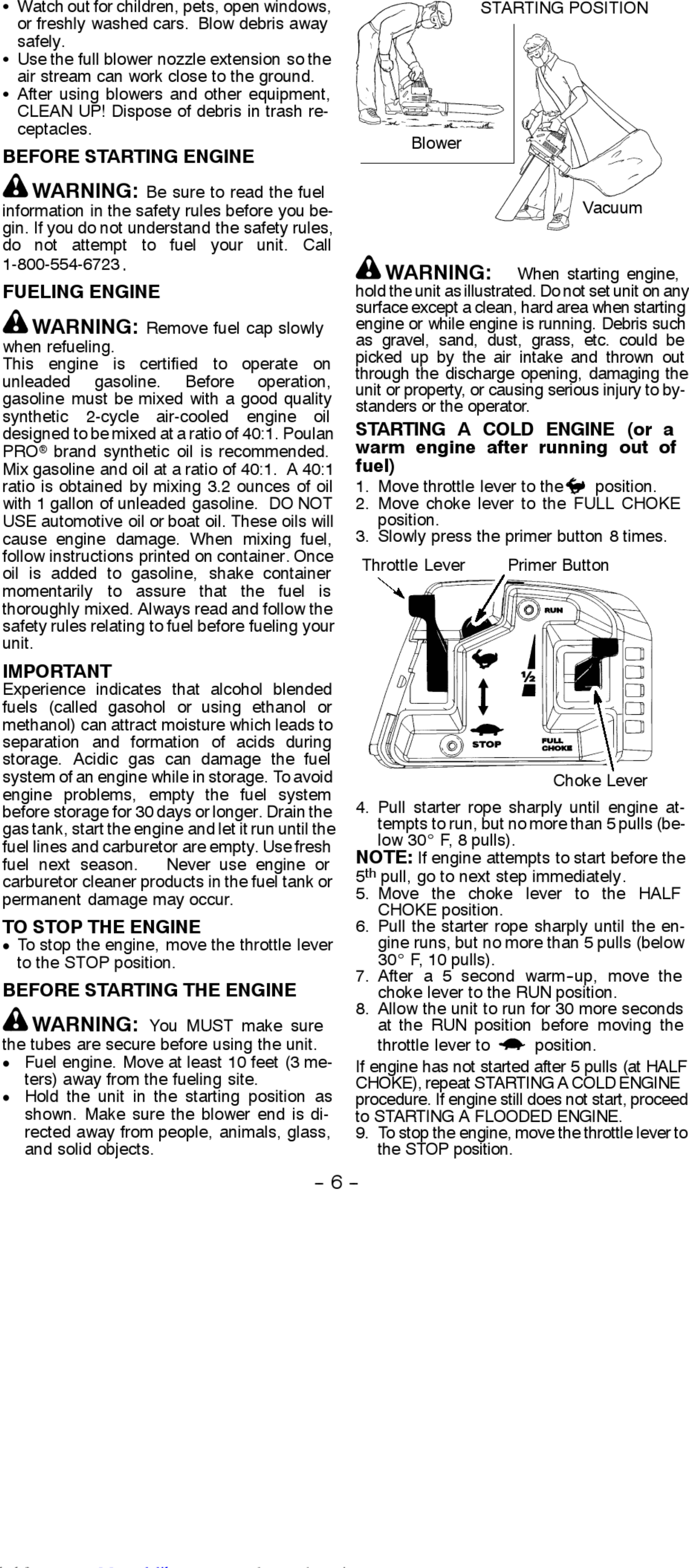 Page 6 of 11 - Poulan-Pro Poulan-Pro-Bvm200-Instruction-Manual-1002624 User Manual