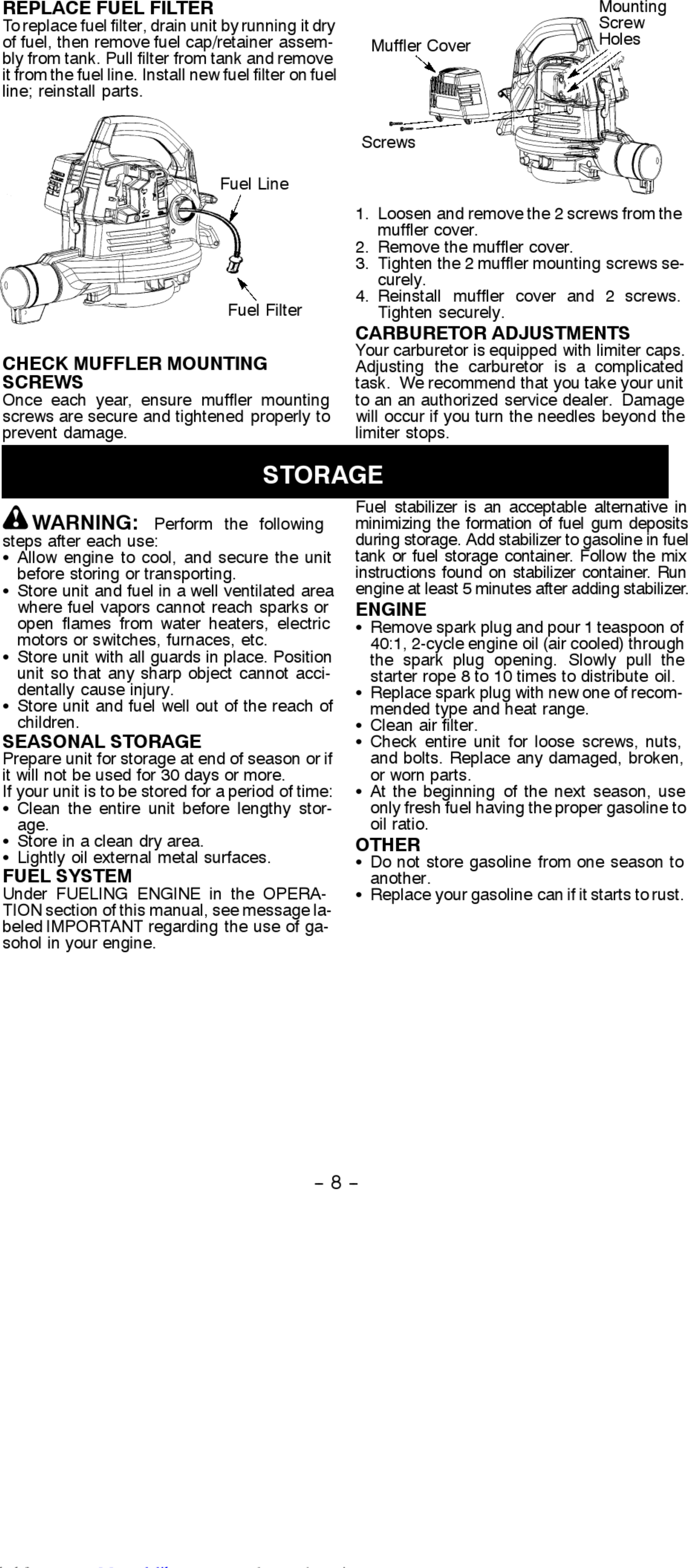 Page 8 of 11 - Poulan-Pro Poulan-Pro-Bvm200-Instruction-Manual-1002624 User Manual