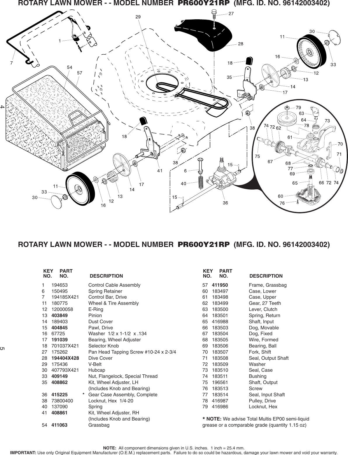 Page 4 of 8 - Poulan-Pro Poulan-Pro-Lawn-Mower-Accessory-Pr600Y21Rp-Users-Manual- IPL, PR600Y21RP, 2007-11, LAWN MOWERS  Poulan-pro-lawn-mower-accessory-pr600y21rp-users-manual