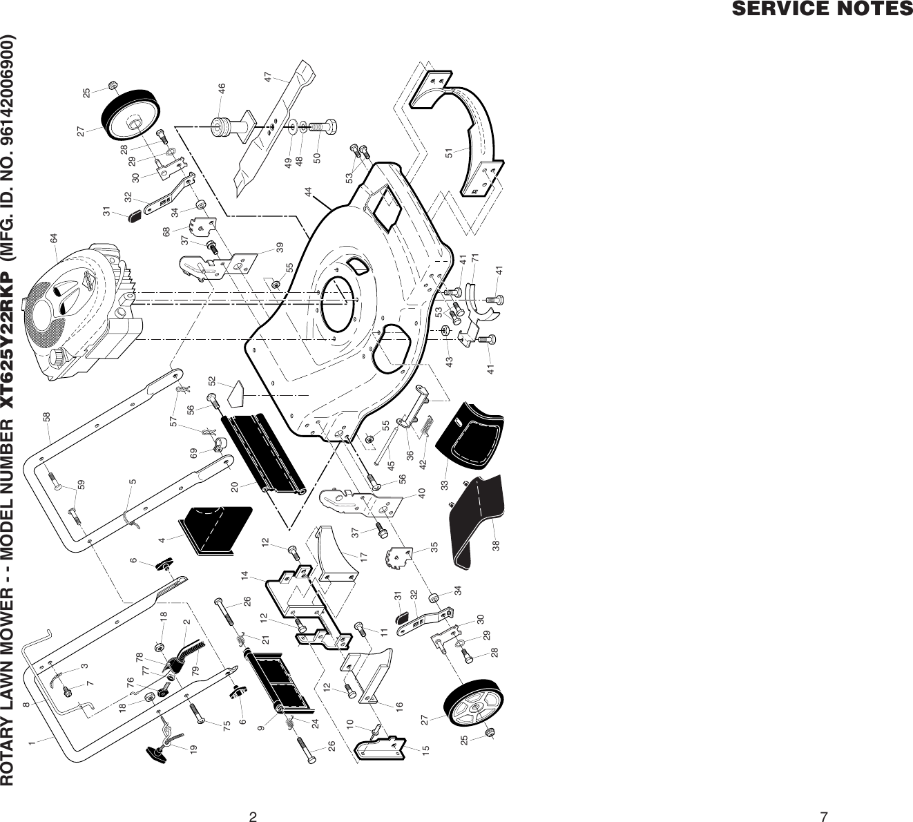 Page 7 of 8 - Poulan-Pro Poulan-Pro-Lawn-Mower-Xt625Y22Rkp-Users-Manual- IPL, XT625Y22RKP, 2009-04, LAWN MOWERS  Poulan-pro-lawn-mower-xt625y22rkp-users-manual