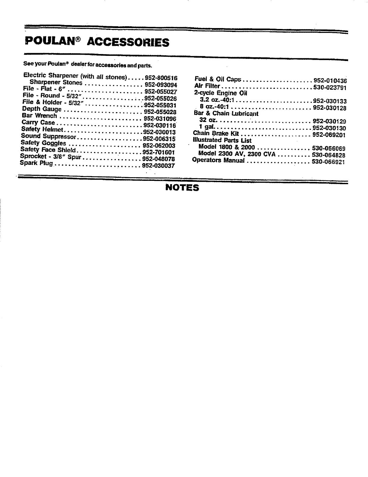 Poulan serial number lookup model