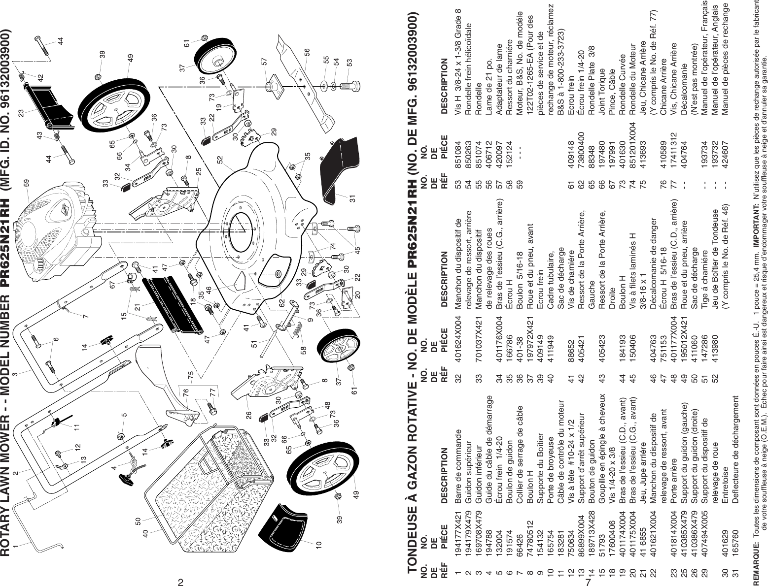 Page 2 of 4 - Poulan PR625N21RH IPL, PRO, PR625N21RH, 2008-11, 424607, 96132003900, US User Manual  To The D271fff6-a399-486e-8550-9d1959d2d7a8