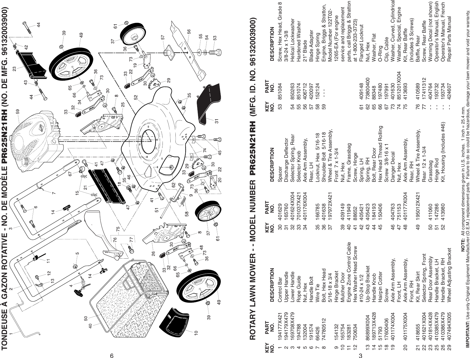 Page 3 of 4 - Poulan PR625N21RH IPL, PRO, PR625N21RH, 2008-11, 424607, 96132003900, US User Manual  To The D271fff6-a399-486e-8550-9d1959d2d7a8