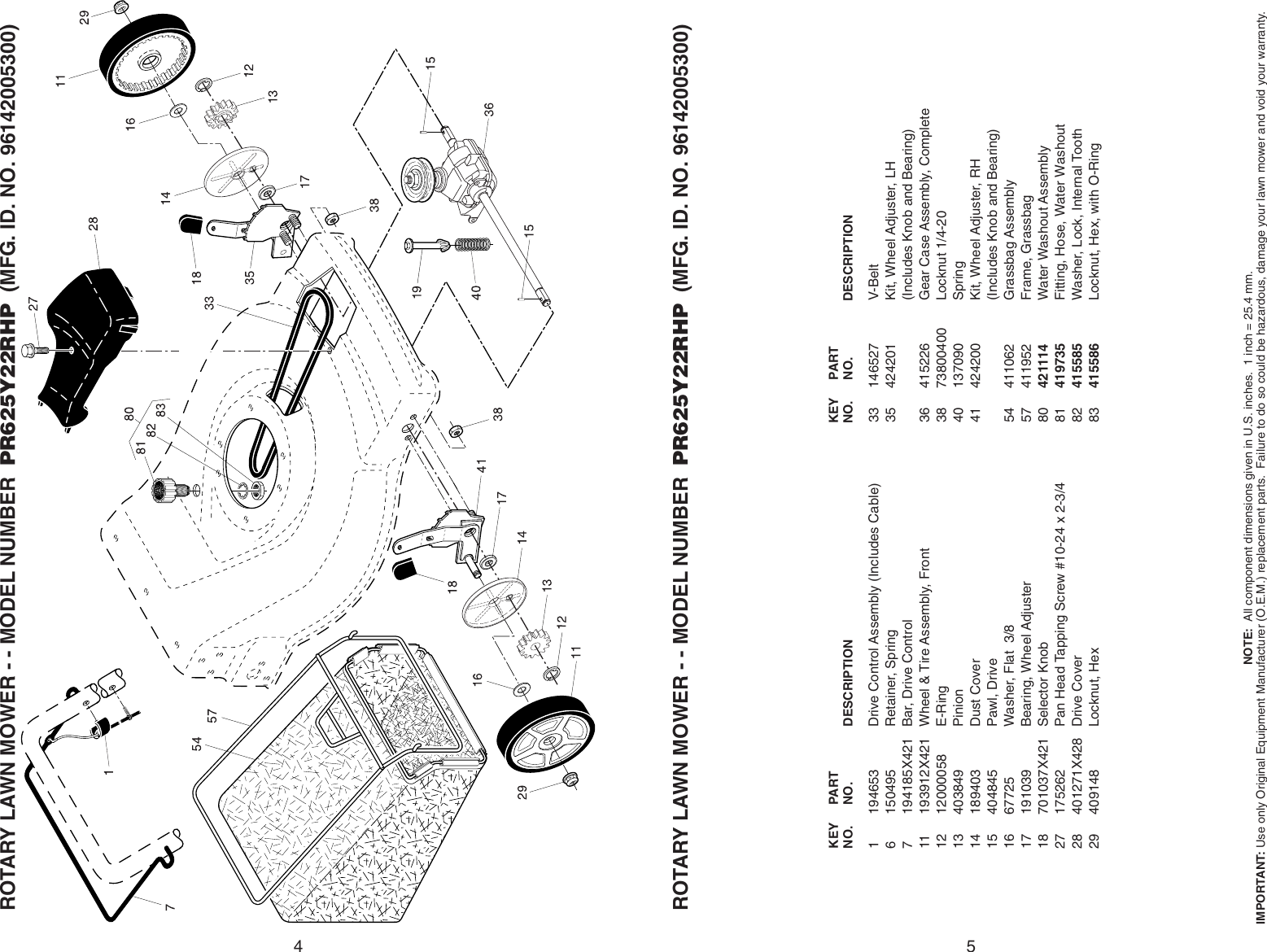 Page 4 of 4 - Poulan PR625Y22RHP IPL, PRO, PR625Y22RHP, 2009-04, 424636, 96142005300, US User Manual  To The 408224fe-06c5-4f97-b1fa-f97fd7fd086c