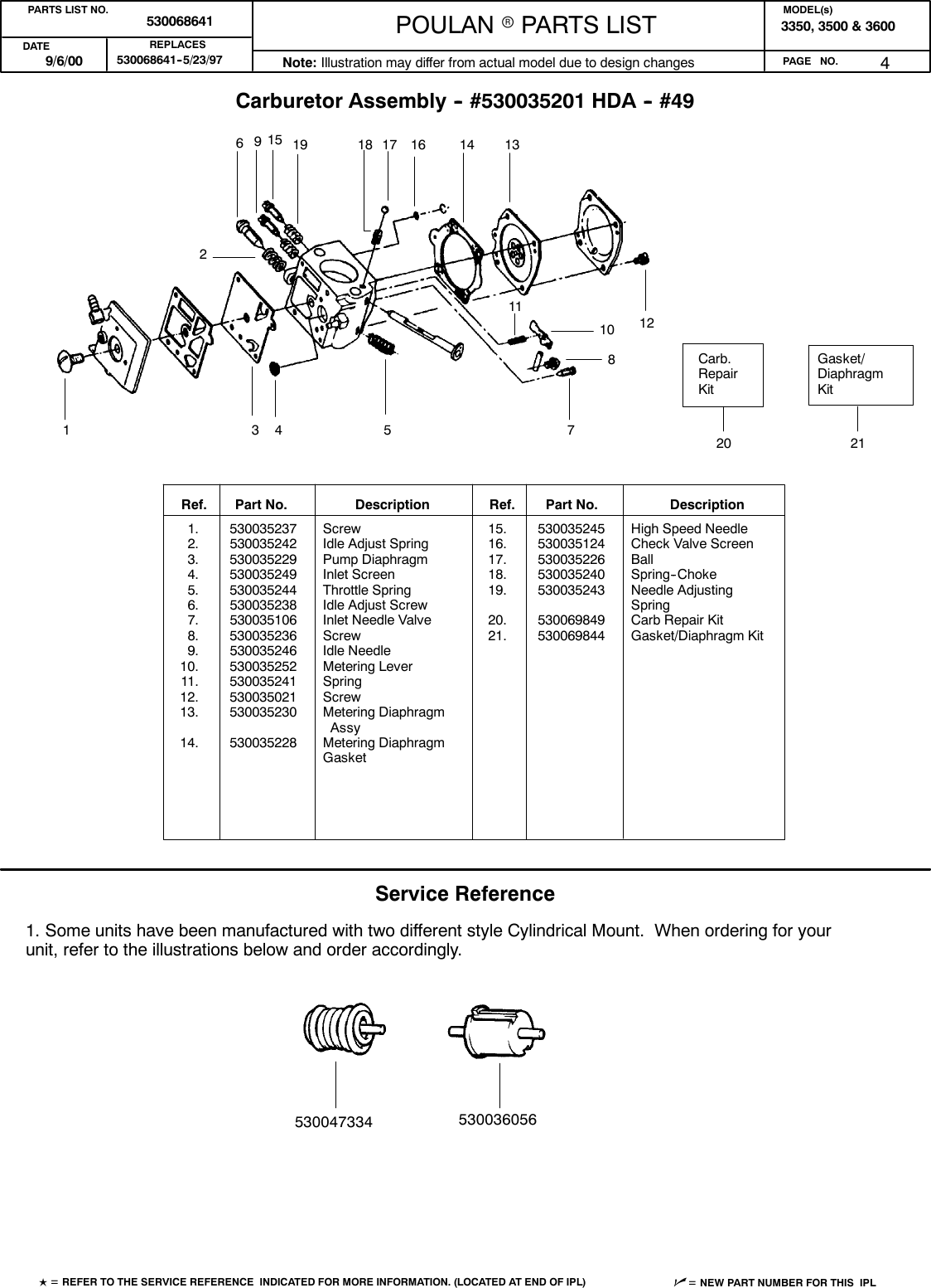 Page 4 of 4 - Poulan Poulan-P3500-Parts-Manual- IPL, 3350, 3500, 3600, 2000-09, CHAIN SAWS  Poulan-p3500-parts-manual