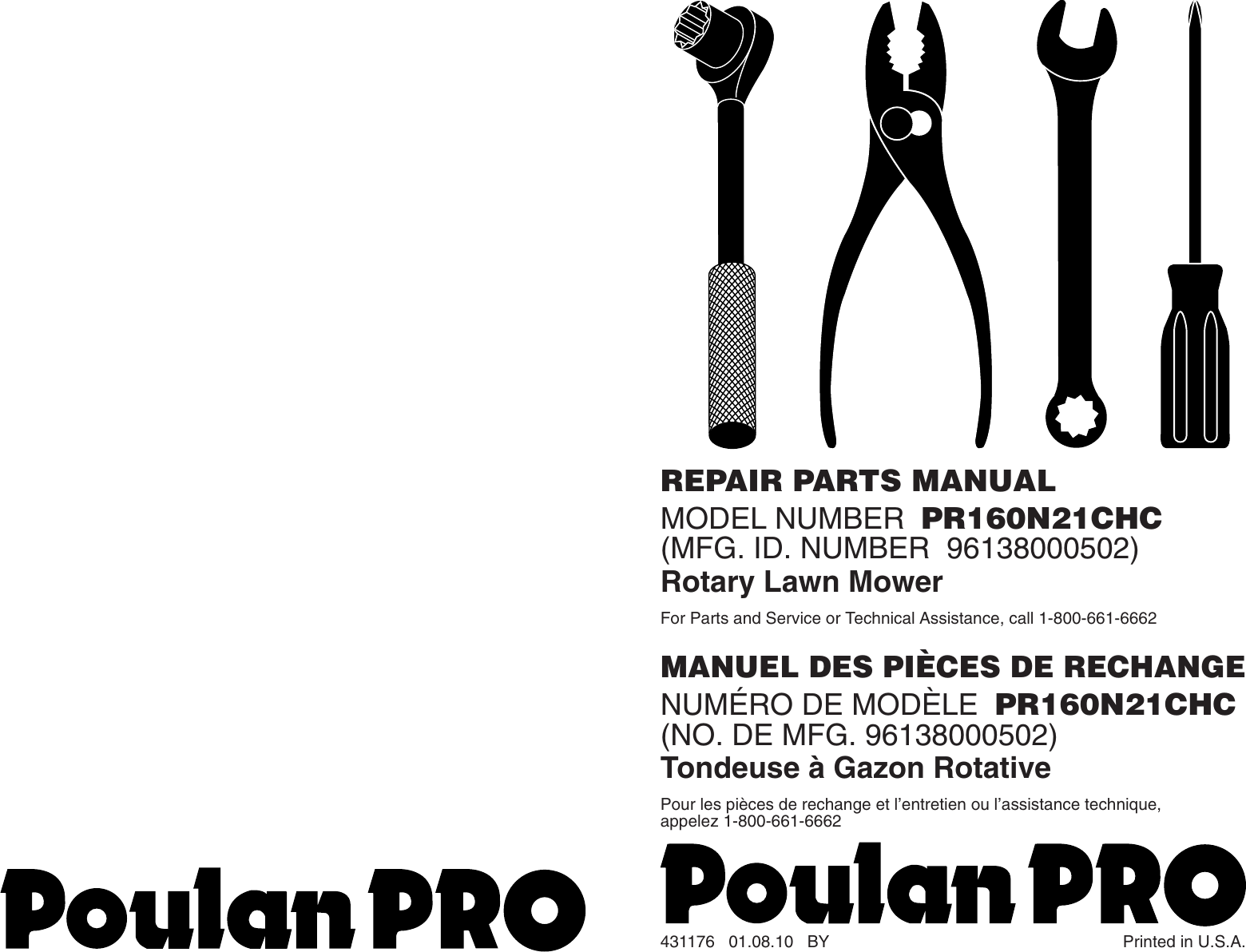 Poulan Saw Pr160N21Chc Users Manual IPL, PR160N21CHC, 2010 01 ...