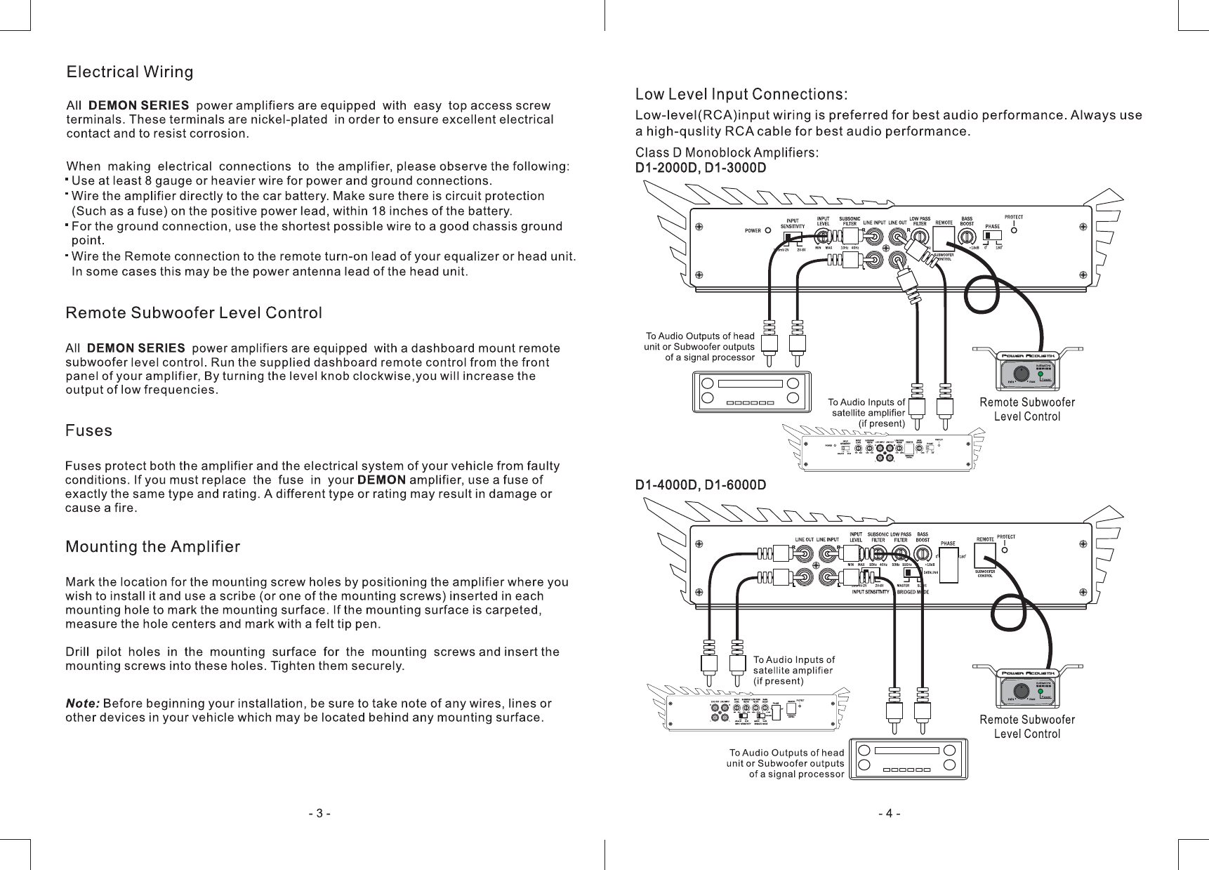 Power Acoustik Electronics Car Amplifier Class D Monoblock Users Manual  Power Acoustik Wiring Diagram    UserManual.wiki