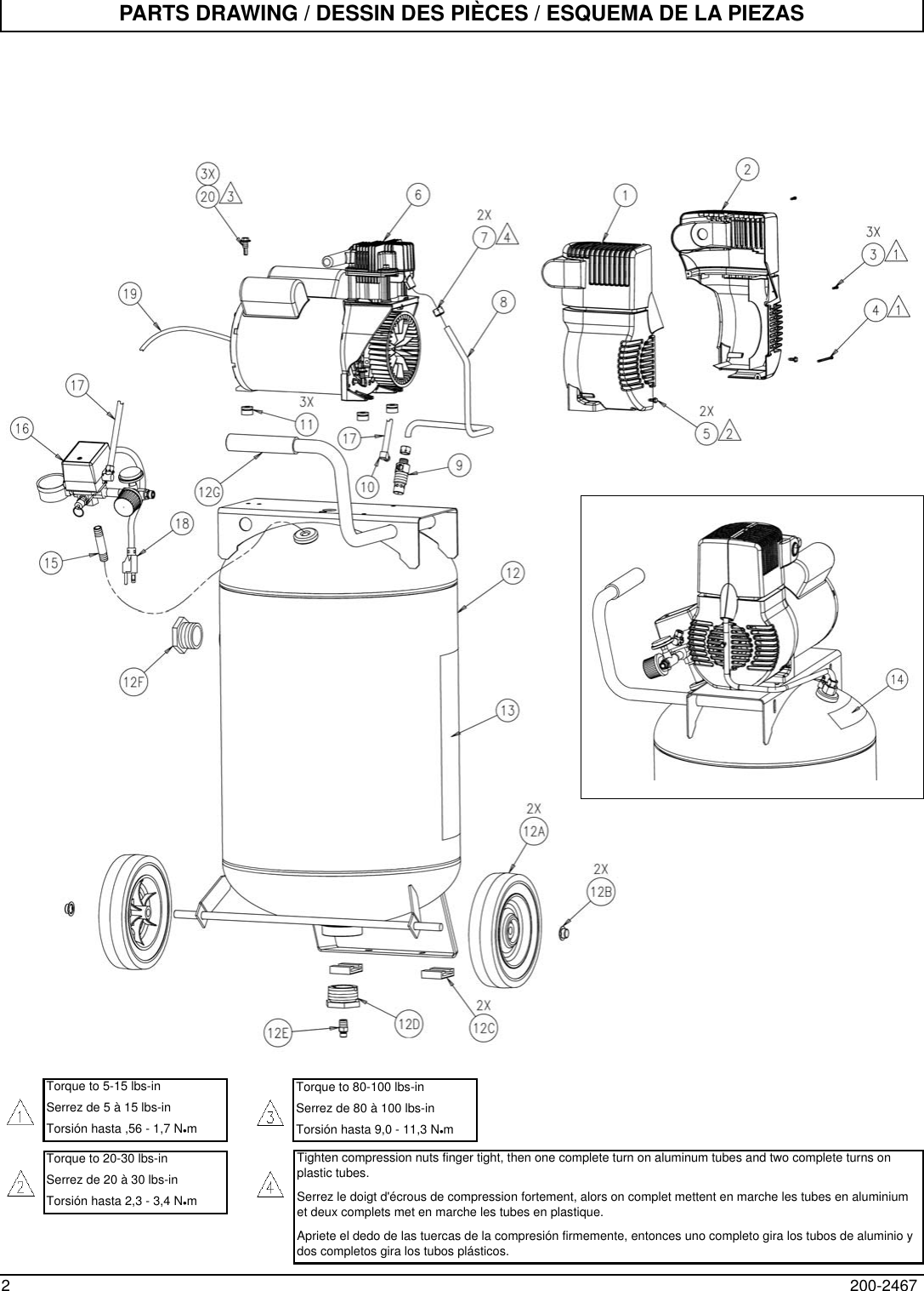 Page 2 of 8 - Powermate Powermate-Cla1982012-Nom-Parts-List- 200-2467-A  Powermate-cla1982012-nom-parts-list