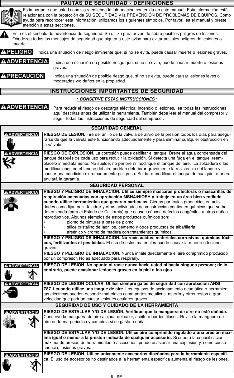 Page 8 of 12 - Powermate Powermate-Ft10-Users-Manual- 200-2730-A  Powermate-ft10-users-manual