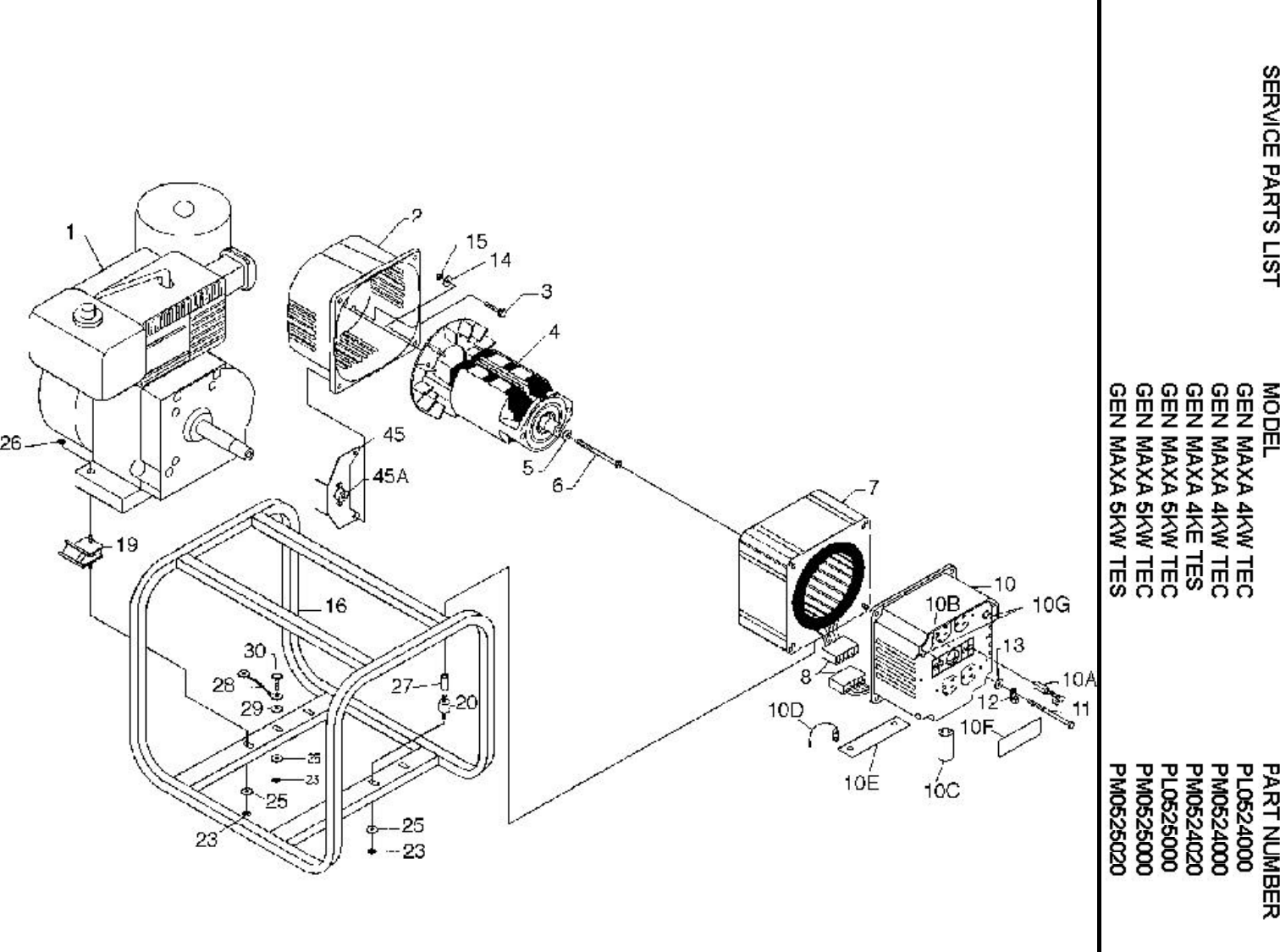 Page 1 of 2 - Powermate Powermate-Pl0524000-Parts-List- PM0524000-5000 DIAGRAM  Powermate-pl0524000-parts-list