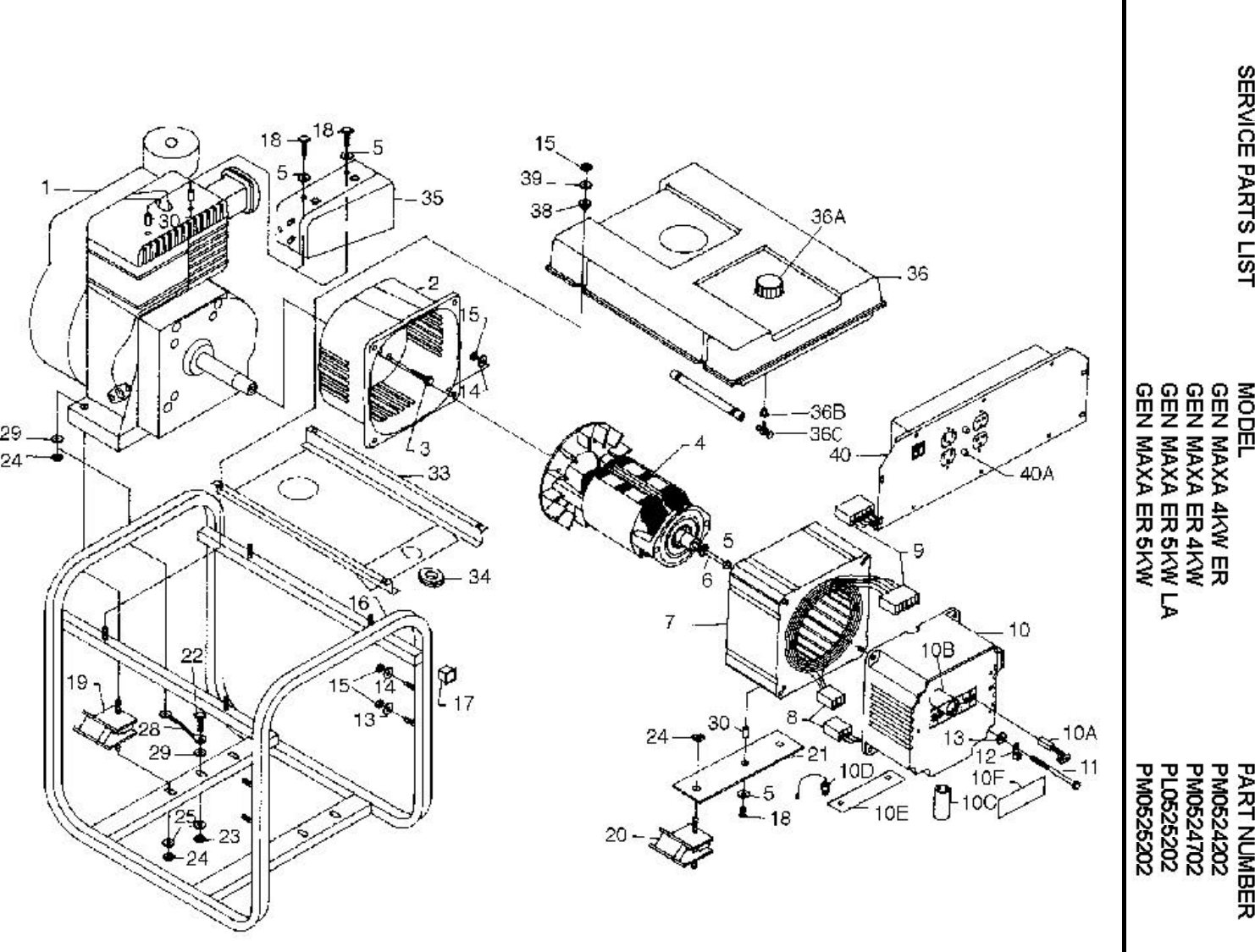 Page 1 of 2 - Powermate Powermate-Pl0525202-Parts-List- PM0524202-4702-5202 DIAGRAM  Powermate-pl0525202-parts-list