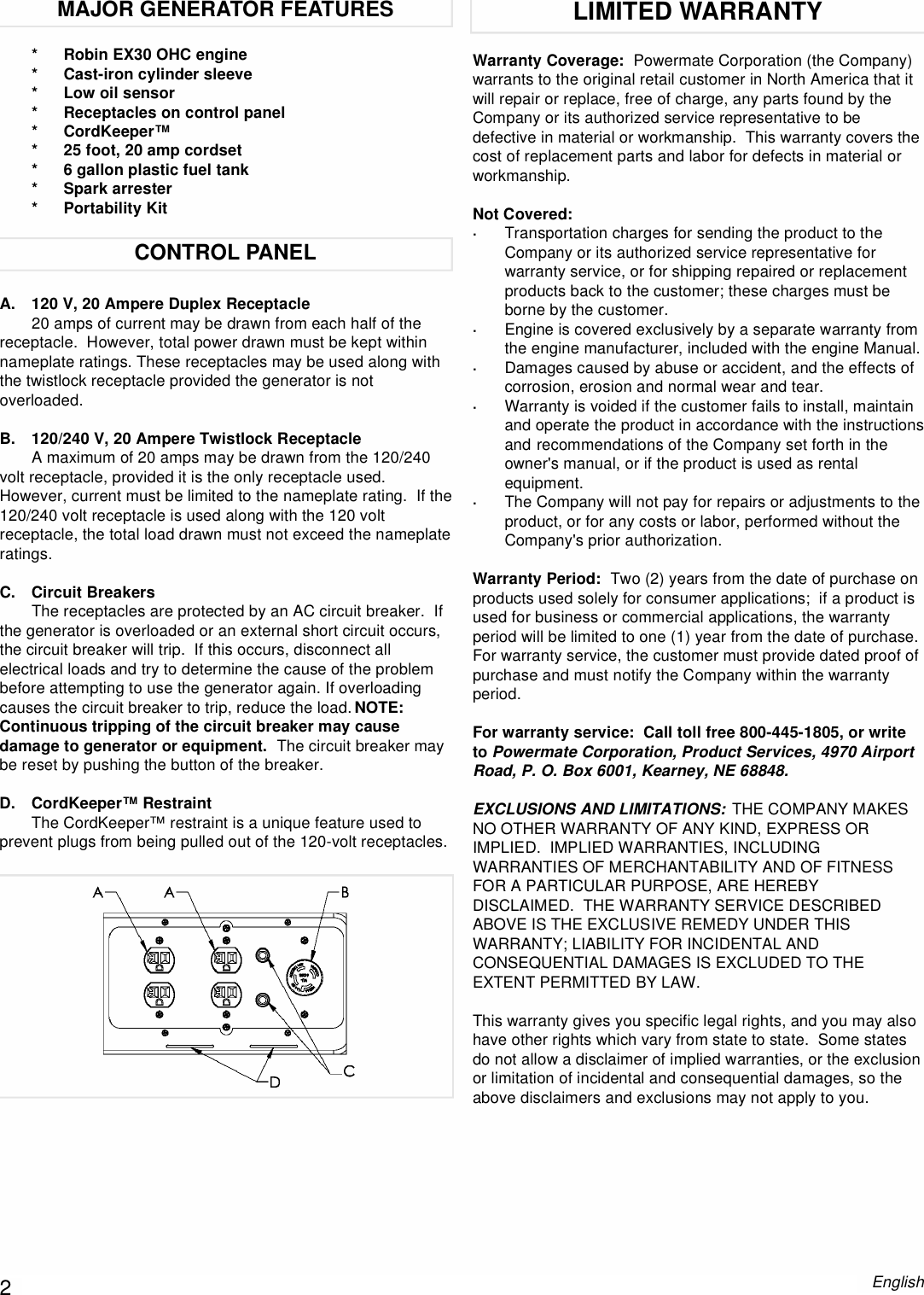 Page 2 of 12 - Powermate Powermate-Pm0435001-Users-Manual- 0064505.qxp  Powermate-pm0435001-users-manual